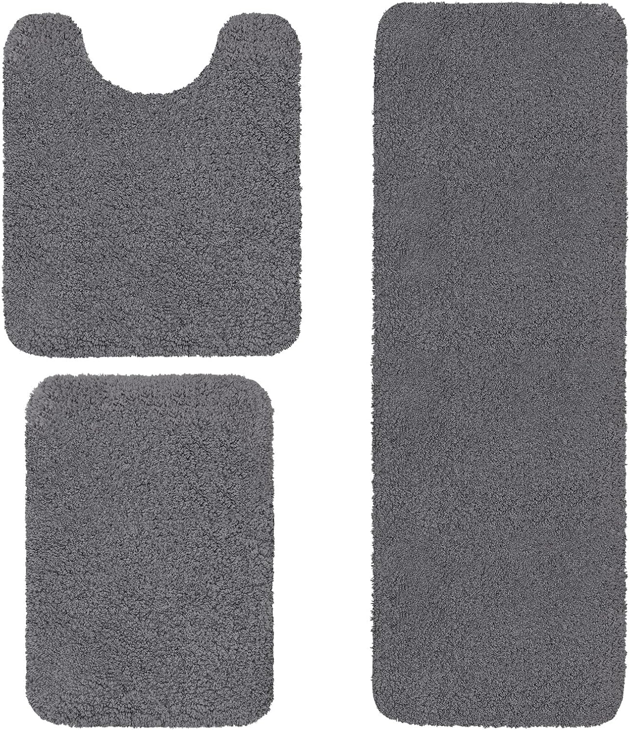 Amazon.com: Buganda Microfiber Bathroom Rugs and Toilet Rugs U-Shaped 3 ...
