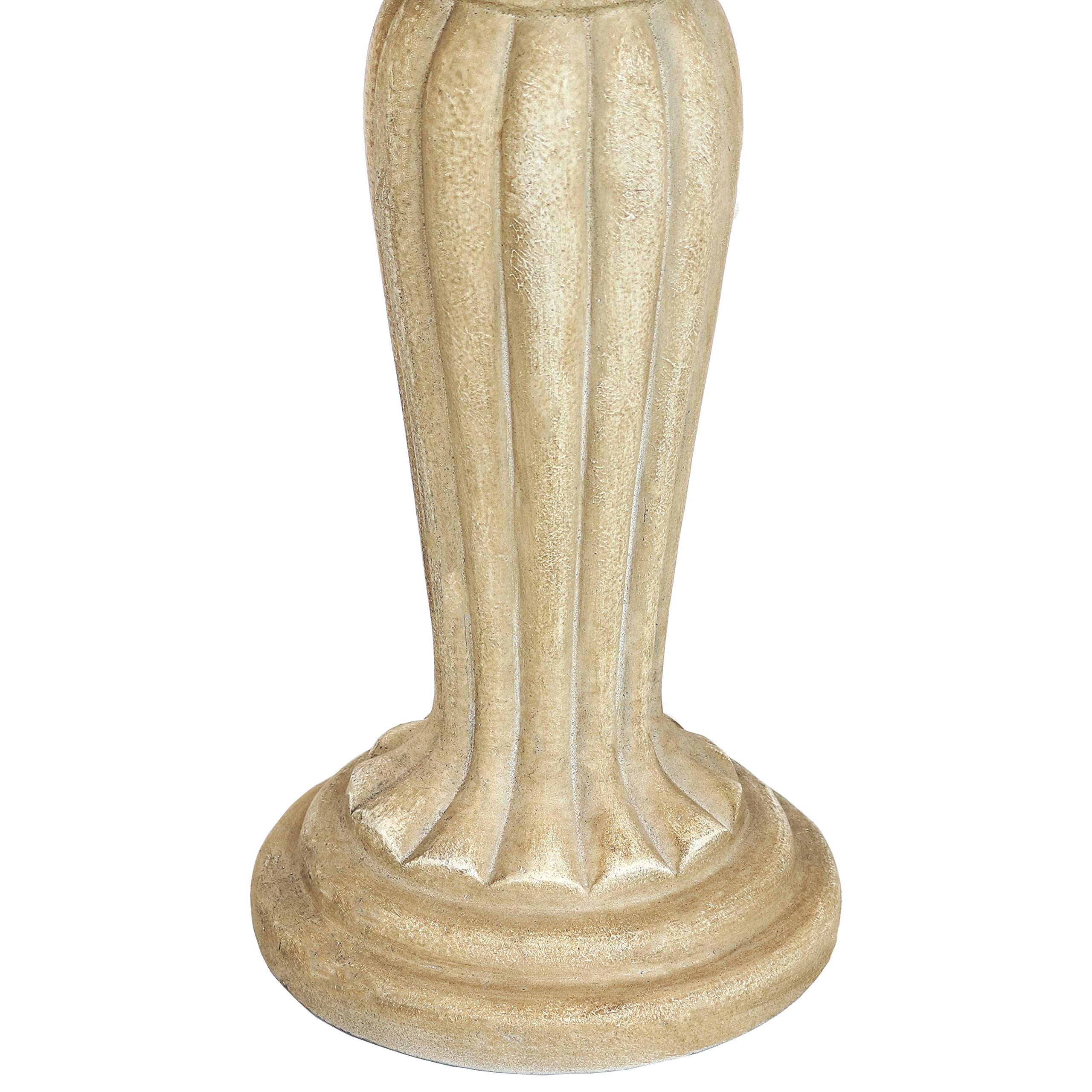 Sunnydaze Grecian Column Outdoor Garden Bird Bath Glass Fiber