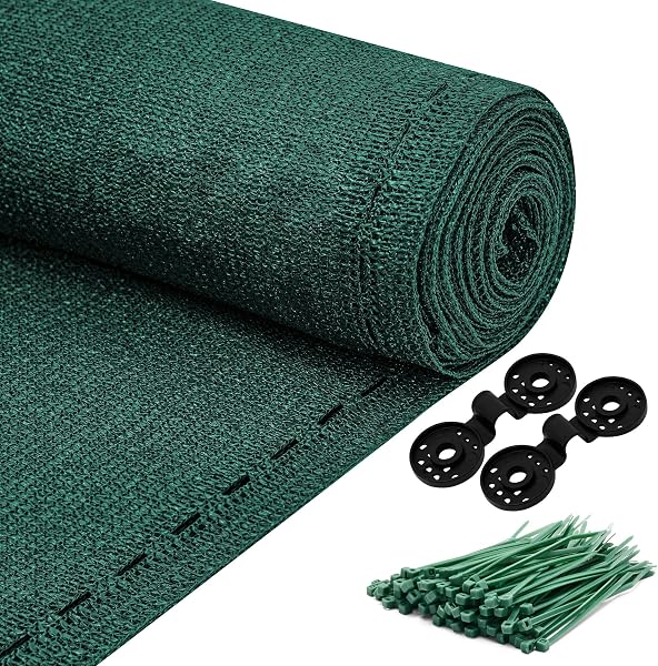 SG Traders Privacy Netting 1m x 10m - Garden Privacy Screen 90 GSM, HDPE Outdoor 80% Shading Net, UV-Resistant Tear Resistant Windbreak Fencing with Holes and Cable Ties, Easy to Install (Green) - 1