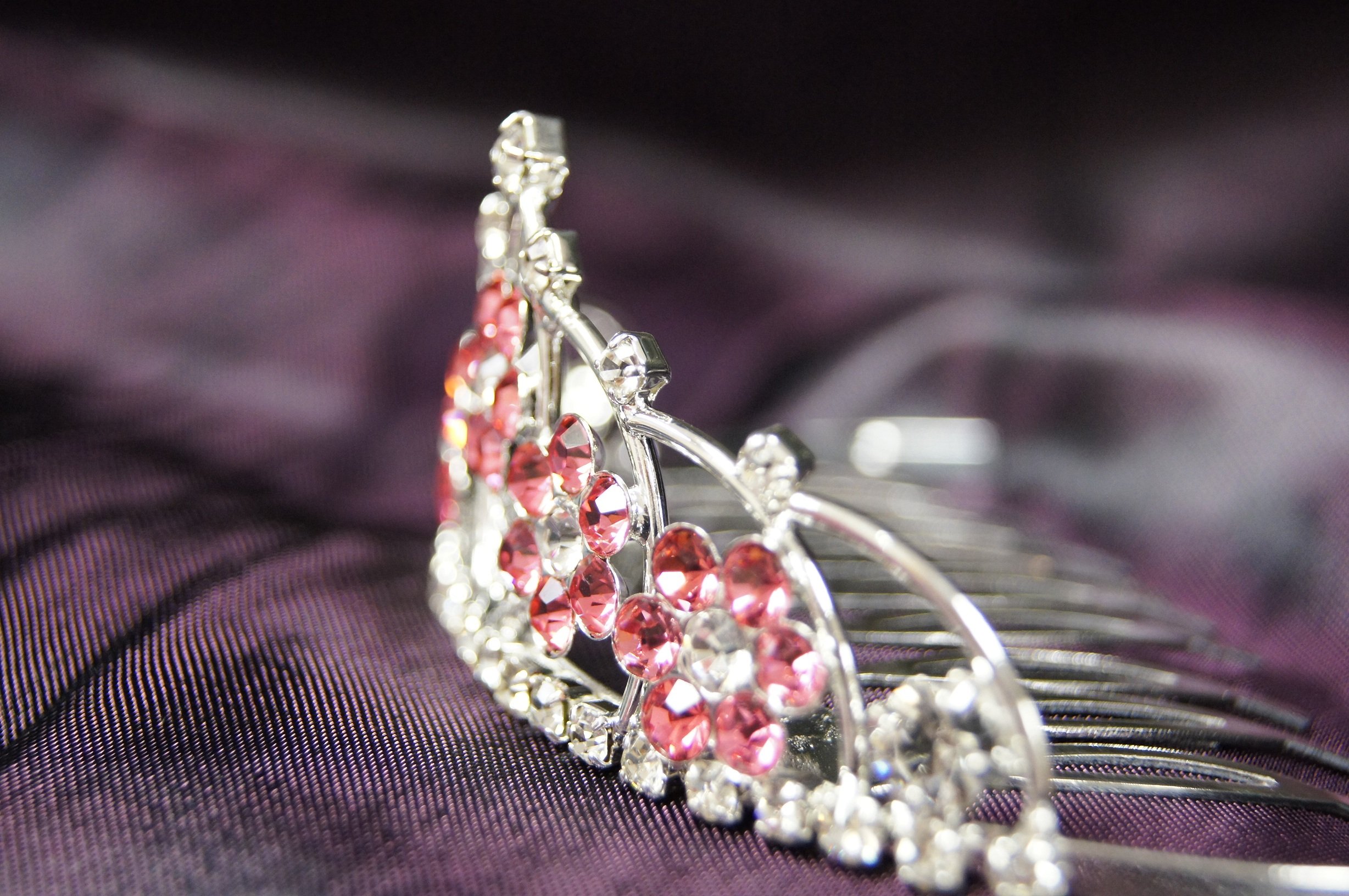 Amazon.com : Princess Bridal Wedding Tiara Crown with Pink Crystal