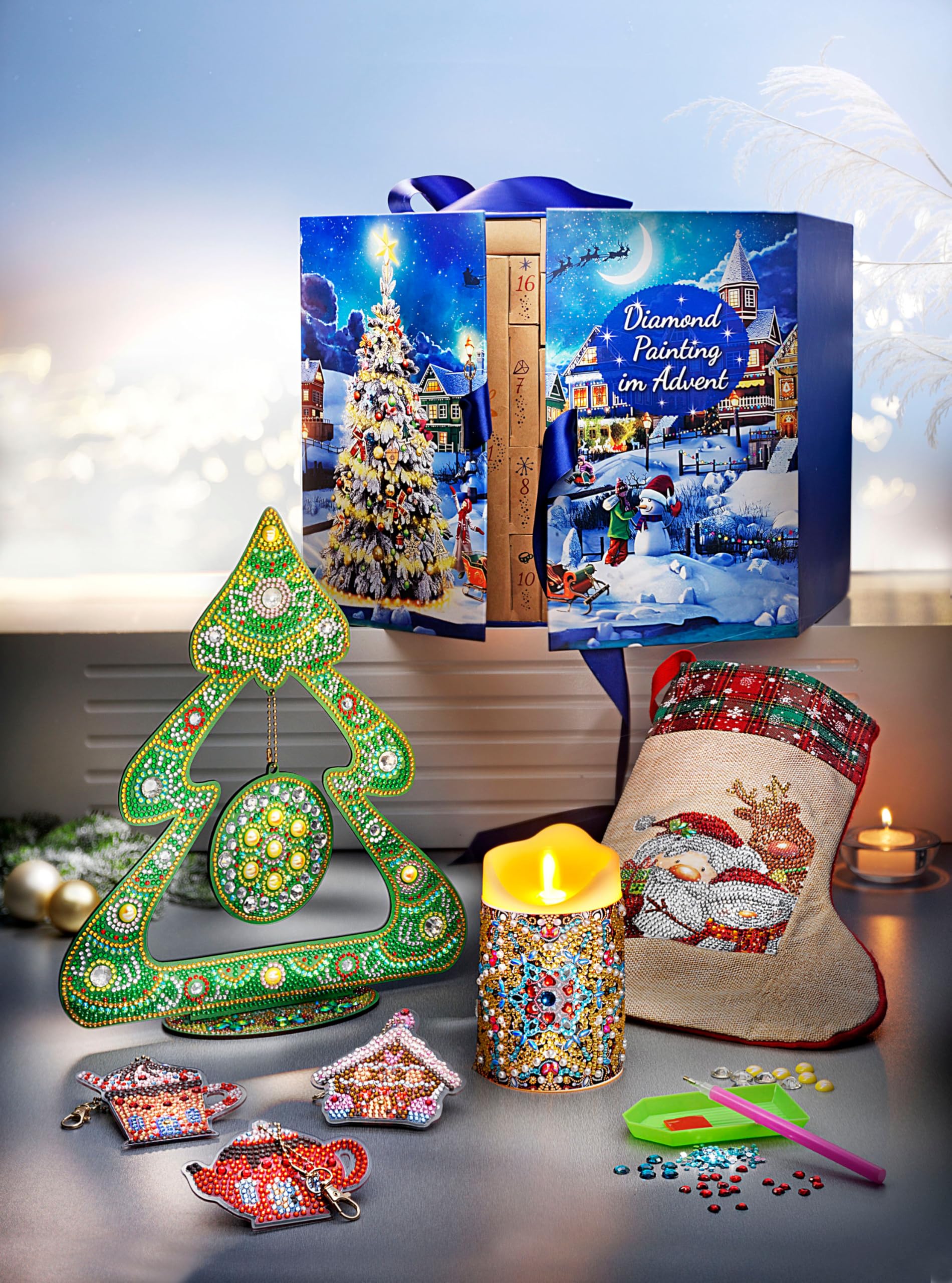 Weltbild Diamond Painting Adventskalender DIY, 69-teilig