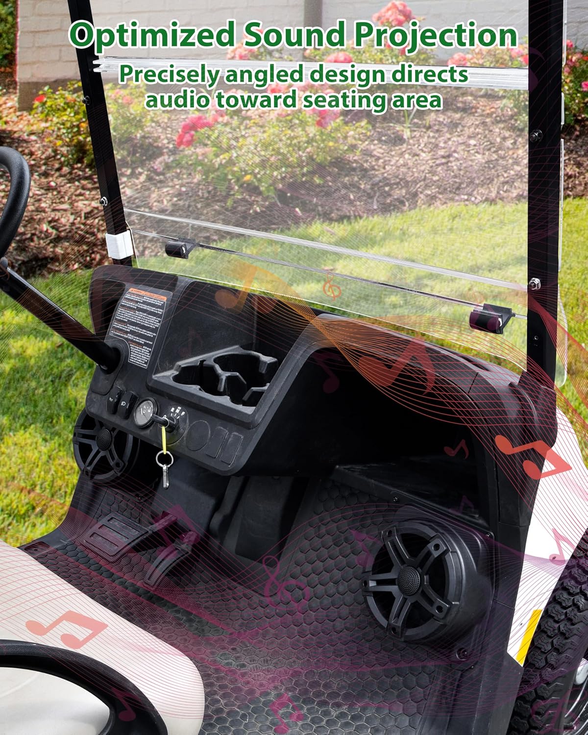 SAUTVS 6.5" Under Dash Kick Speaker Pod Bracket for for E-Z-GO Valor 2025 Accessories, Front Kick Panels Loudspeaker Mount Support 6.5 inch Speaker Devices for EZGO Valor 2025 Standard Golf Cart, 2PCS