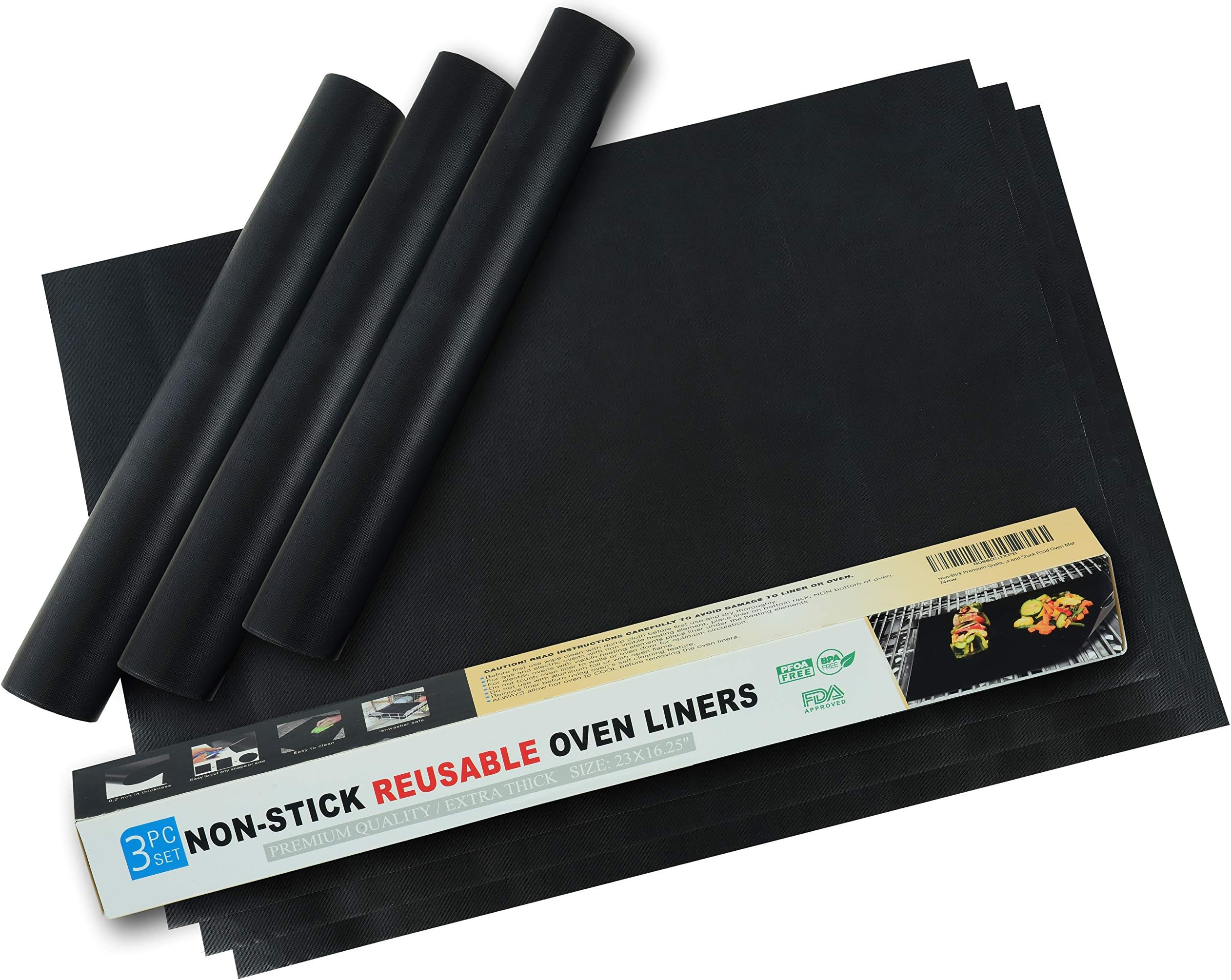 Oven Liners for Bottom of Electric Gas Oven Reusable 4 Pack Large Heavy Duty