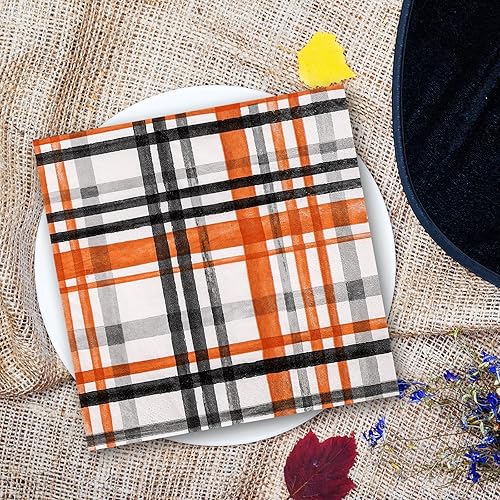 Miniatura 6 de AnyDesign Paquete de 80 servilletas de papel de Halloween de 6.5 pulgadas, servilletas de cena desechables para Halloween, fiesta de cumpleaños,