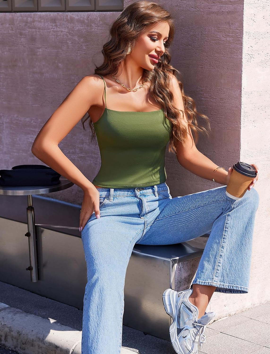 Avidlove Women's Crop Top Cami Camisole Y2K Summer Women Sexy Slim Sleeveless Backless Spaghetti Strap Tank Top - Image 3