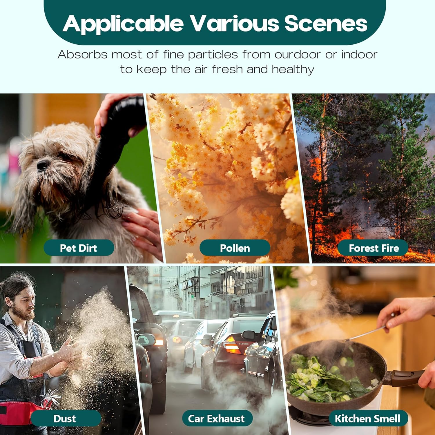 2 Packs HQKJ-180 Replacement Filter Compatible with Tailulu HQKJ-180 Air Cleaner Purifier, 3 in 1 Filter of Premium Filter and Activated Carbon Filters - Image 4