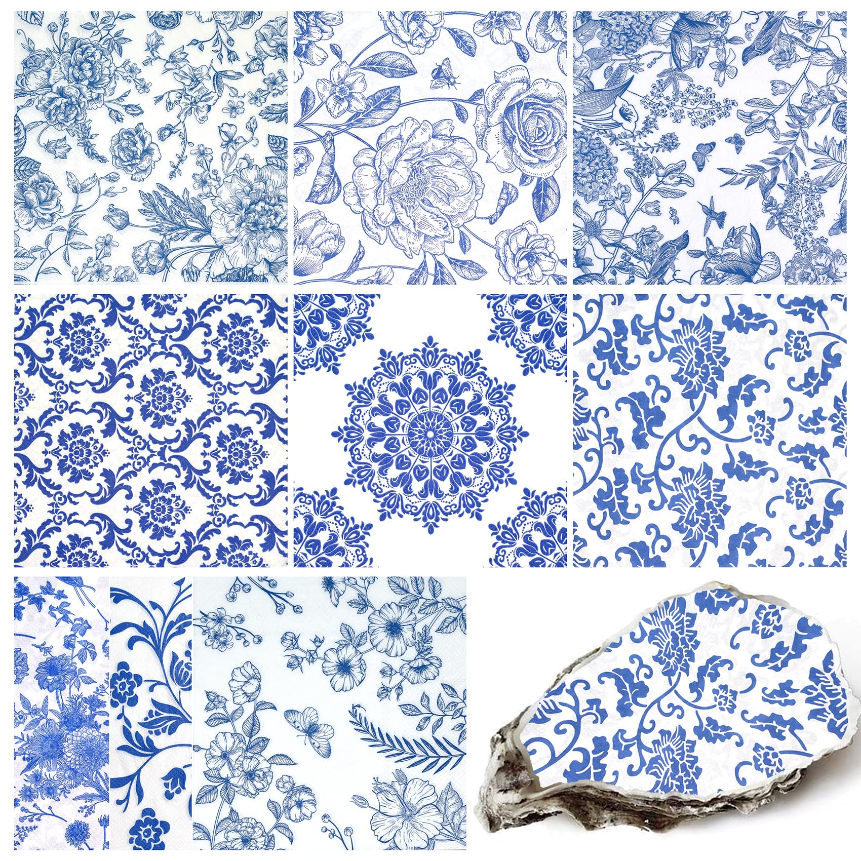 Serwetki do decoupage, różne kwiaty, 27 sztuk, 9 stylów, do majsterkowania, na przyjęcie urodzinowe, dekoracyjne serwetki do decoupage, papier koktajlowy, każde po rozłożeniu 33 cm