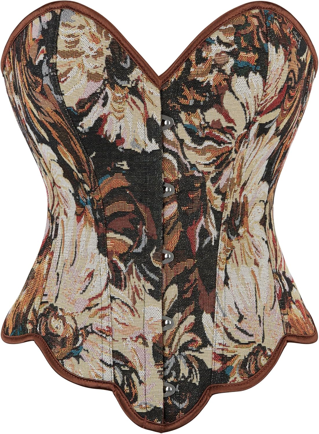 Dreay Womens Vintage Corset Bustier Lace Up Boned Overbust Corset Shapewear Top Renaissance Corset Tops for Women