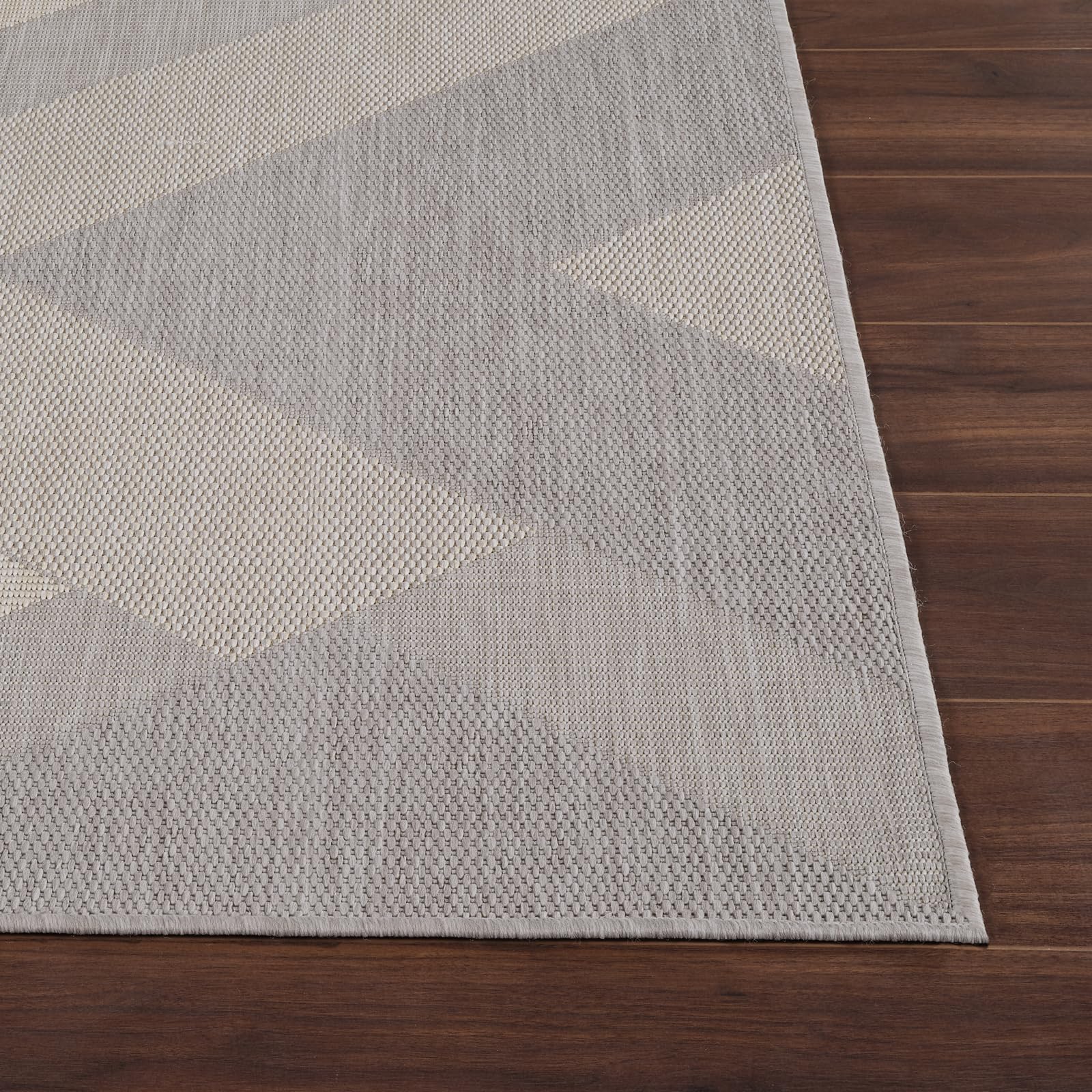 Livabliss Tekeli Tappeto da Esterno ed Interni Tappeto Esterno Terrazzo Moderne, per Giardino, Balcone, Stile Boho Tappeti Ampi Dimensioni, 120x170 cm Grigio e Avorio
