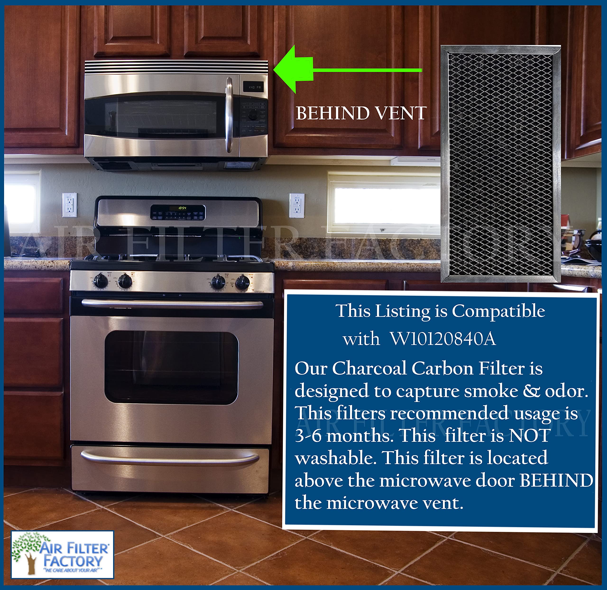 charcoal filter for microwave vent