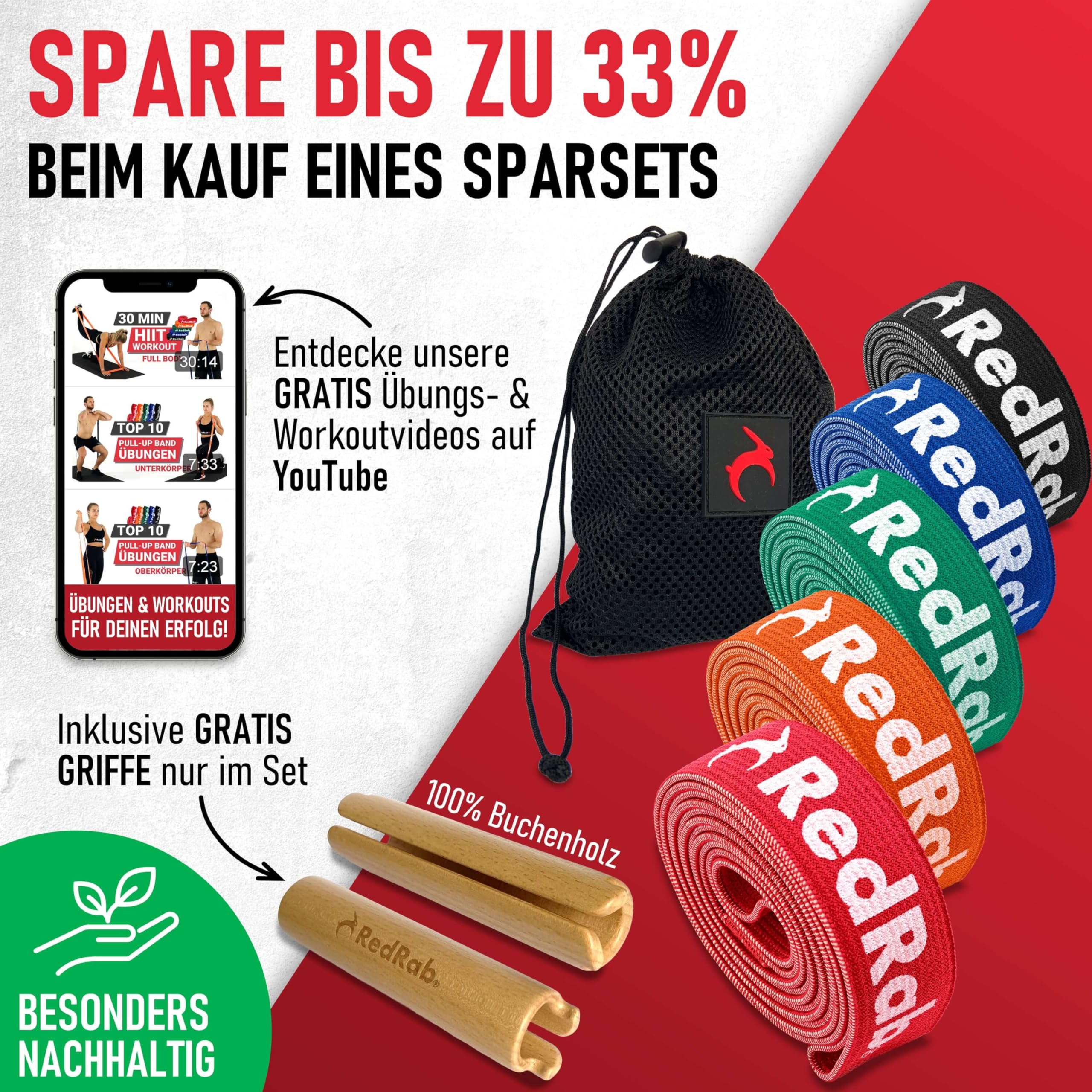 Red Rab Bandas de fitness prémium para el desarrollo muscular,Bandas de resistencia,Juego de bandas de resistencia para el hogar,Terra Band,Banda de resistencia