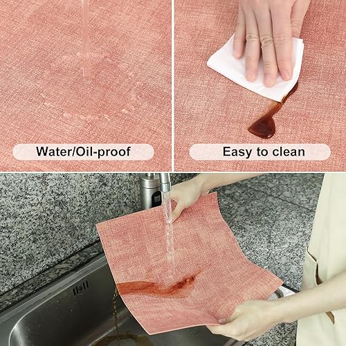 Miniatura 3 de Homaxy Juego de 6 manteles individuales de piel sintética resistentes al calor para mesa de comedor, impermeables, lavables, lavables, fáciles de