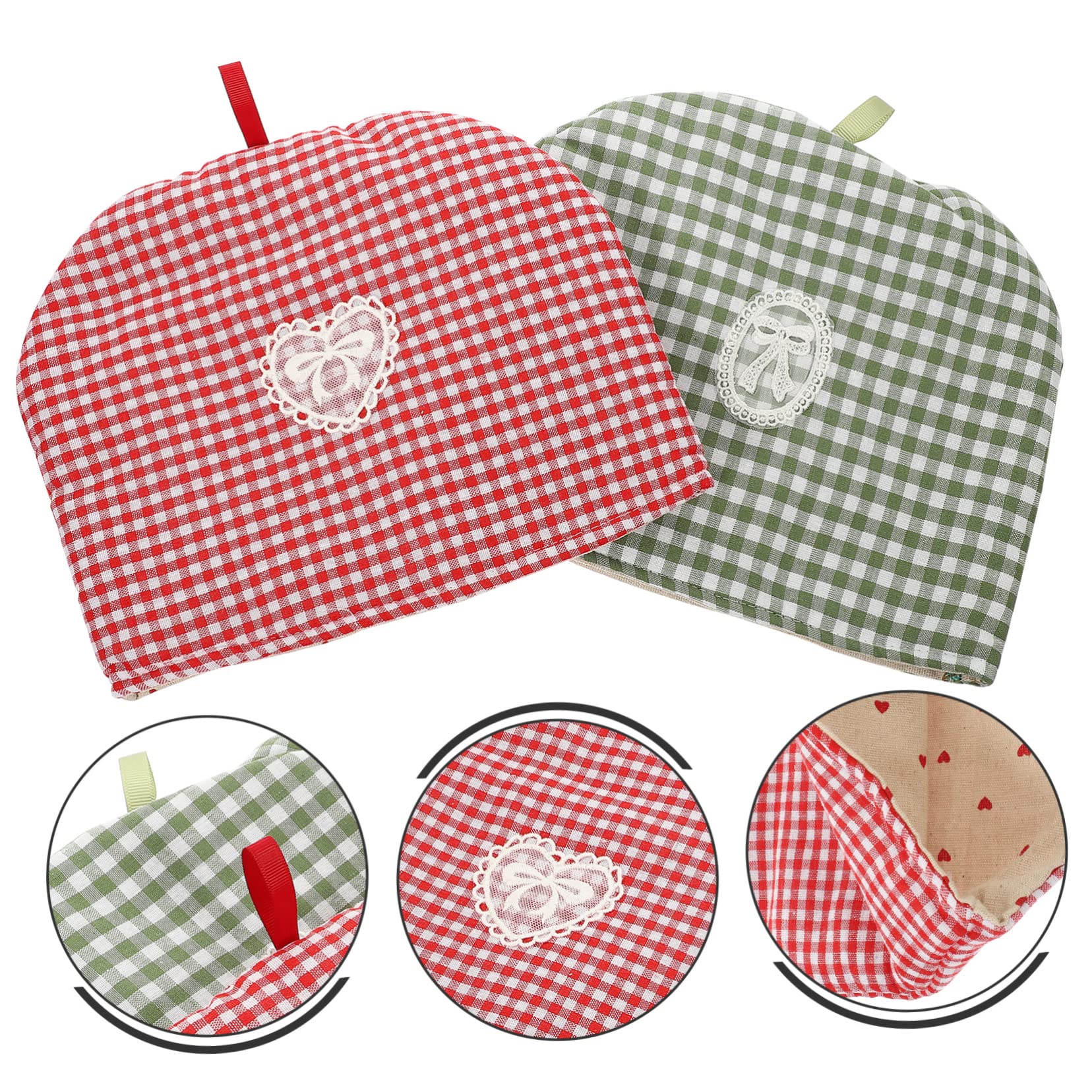 RORPOIR 2pcs Insulated Teapot Cover Washable Decorative Tea Cozy for Kettle Warmer and Keeps Tea Hot Fits Teapots for