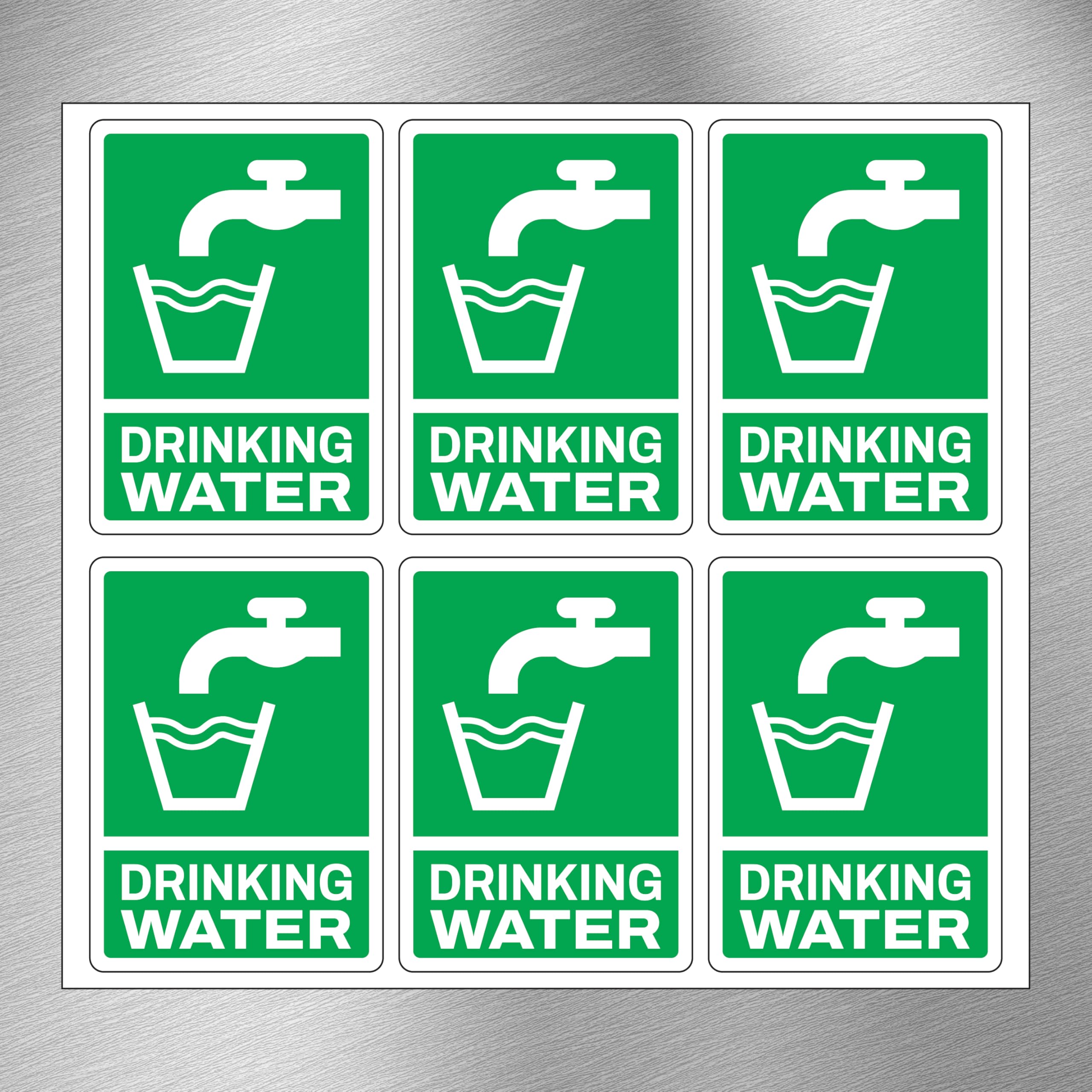 Pack of 18-60mm x 90mm Drinking water self adhesive vinyl signs