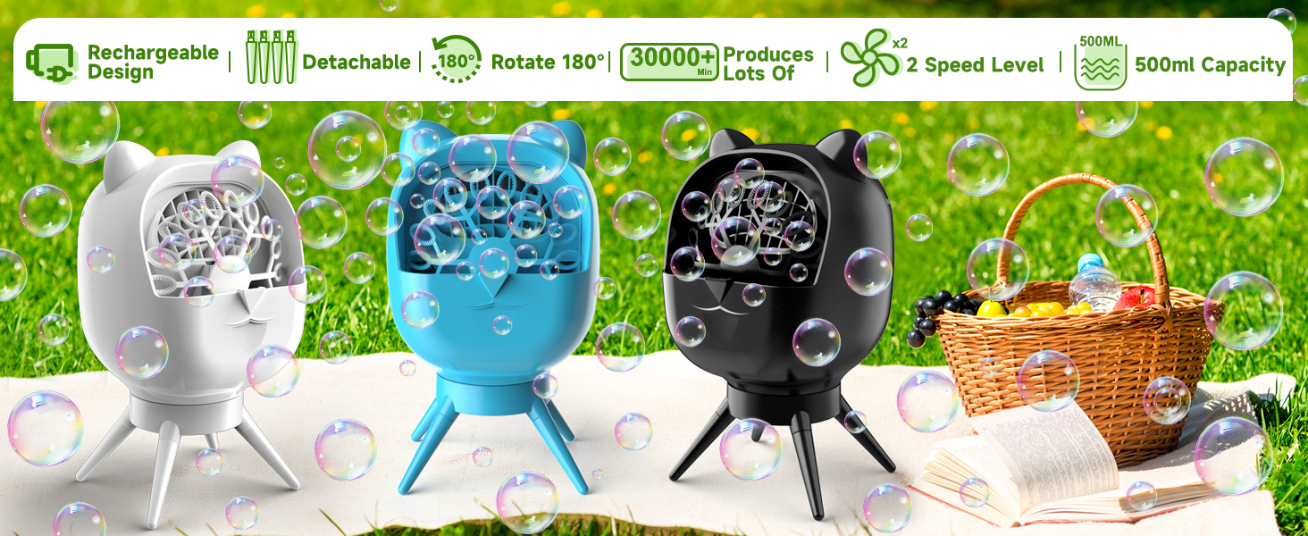 Amazon.com: Zerhunt Bubble Machine Rechargeable Bubble Maker
