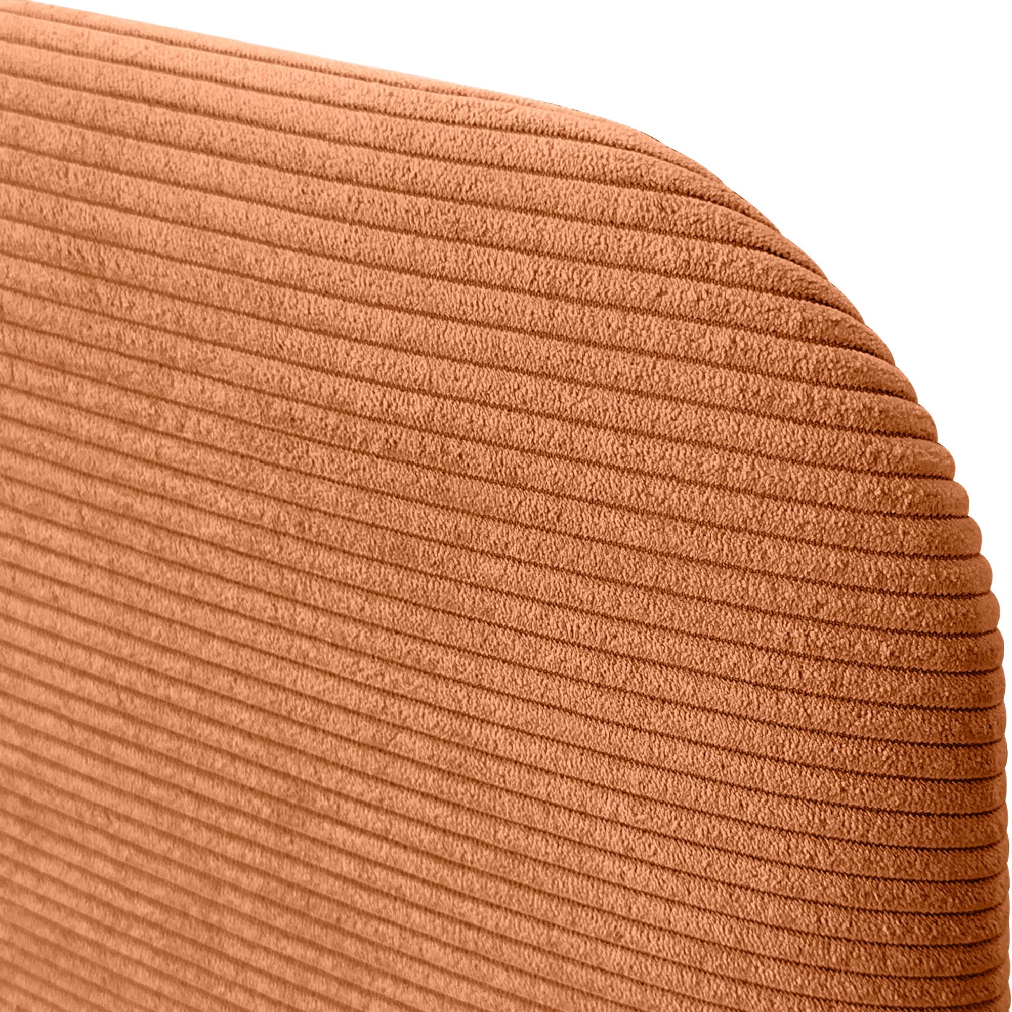 DHOME Gepolstertes Kopfteil Glatt Abgerundet Premium-Cord für Wand Akustische Kopfteile Schallabsorbierend Kopfstütze Bett Schlafzimmer (Orange, 180cm Dual)