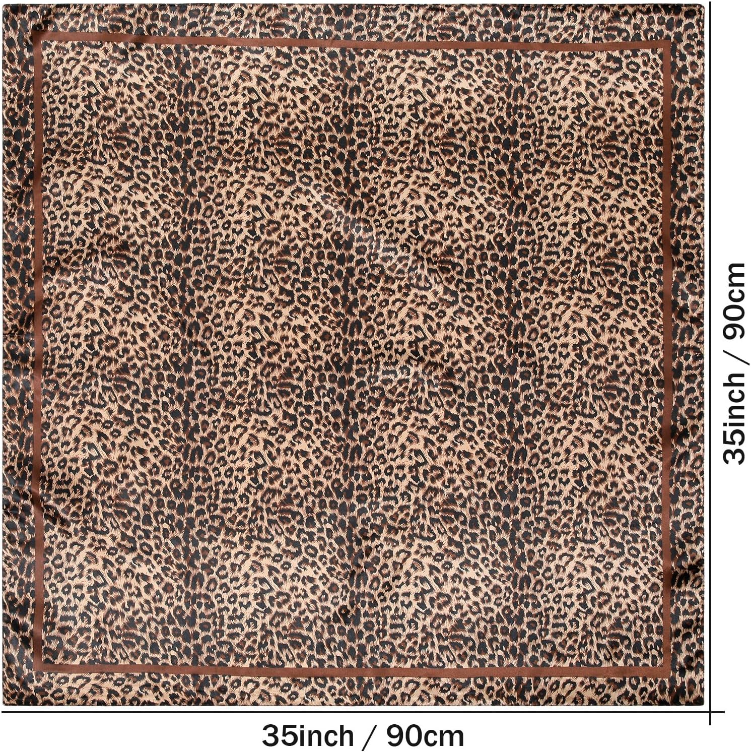 AWAYTR 35” Large Satin Square Head Scarf - 2Pcs Silk Like Floral Head Scarves Square Satin Hair Scarf Bandanas for Women - Image 3