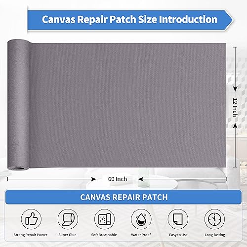 Vista 215 de KING MOUNTAIN Cinta de reparación de lona, parche para equipos para exteriores, 4 x 63 pulgadas, impermeable, autoadhesiva para reparar cubiertas