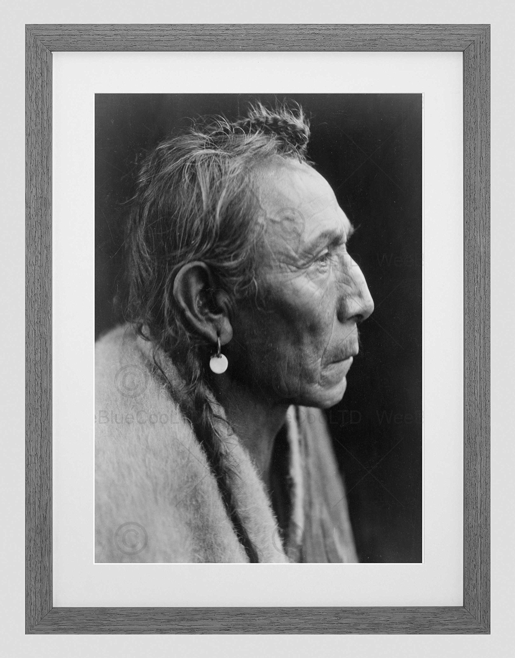Wee Blue Coo Vintage Portrait Native American Aki Tanni Sarsi USA Framed Wall Art Print