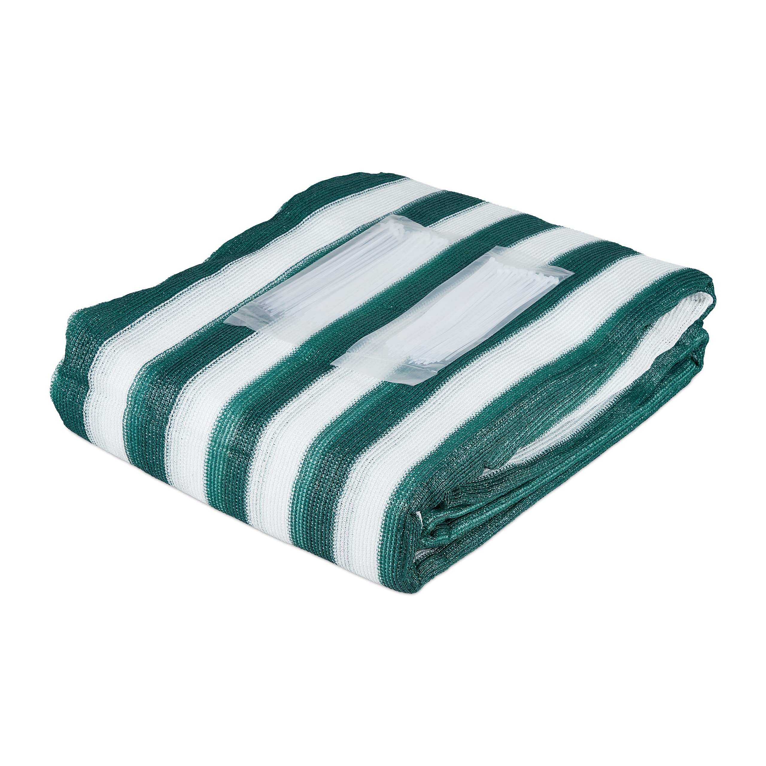 Relaxdays Frangivista, 1,5x25 m, Telo Ombreggiante, Rete Copri Recinzioni Esterno e Ringhiere Balconi, Bianco-Verde, Set da 1