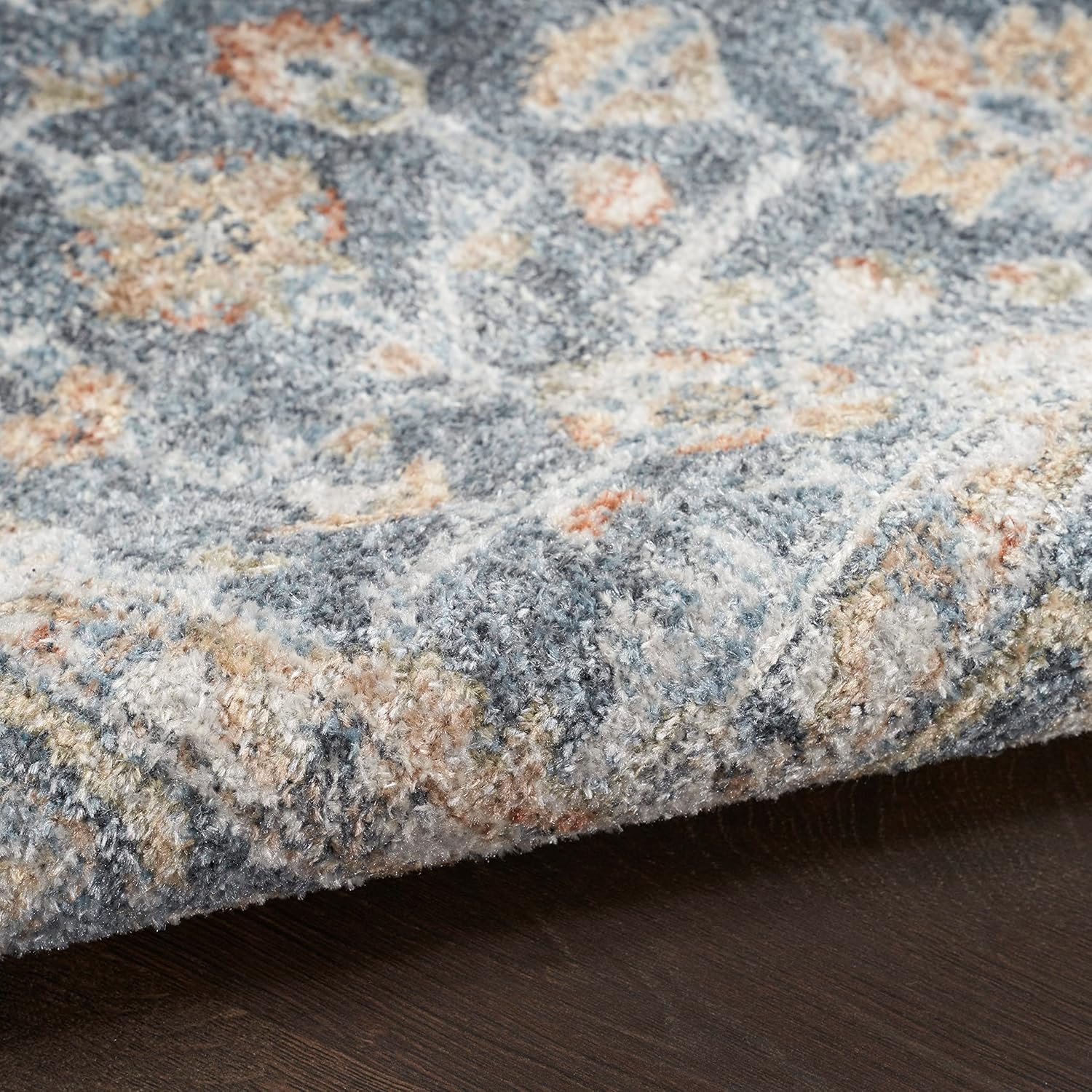 Nourison Home Astra Machine Washable Traditional Grey/Gold 2'2" x 4' Area Rug, Easy Cleaning, Non Shedding, Bed Room, Living Room, Dining Room, Kitchen (2x4)