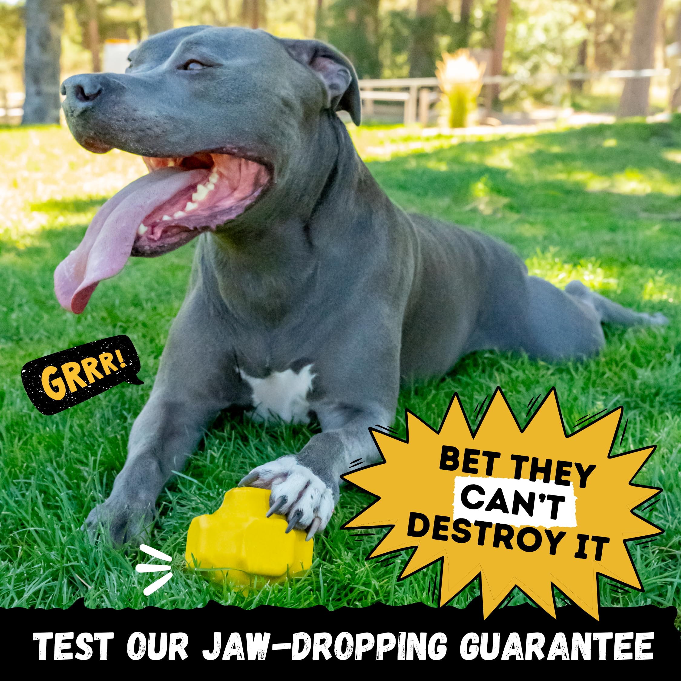 WoofBite Indestructible Jumping Jack Ball, Lifetime Replacement, Aggressive Chewers, Medium Large Breed - Image 3