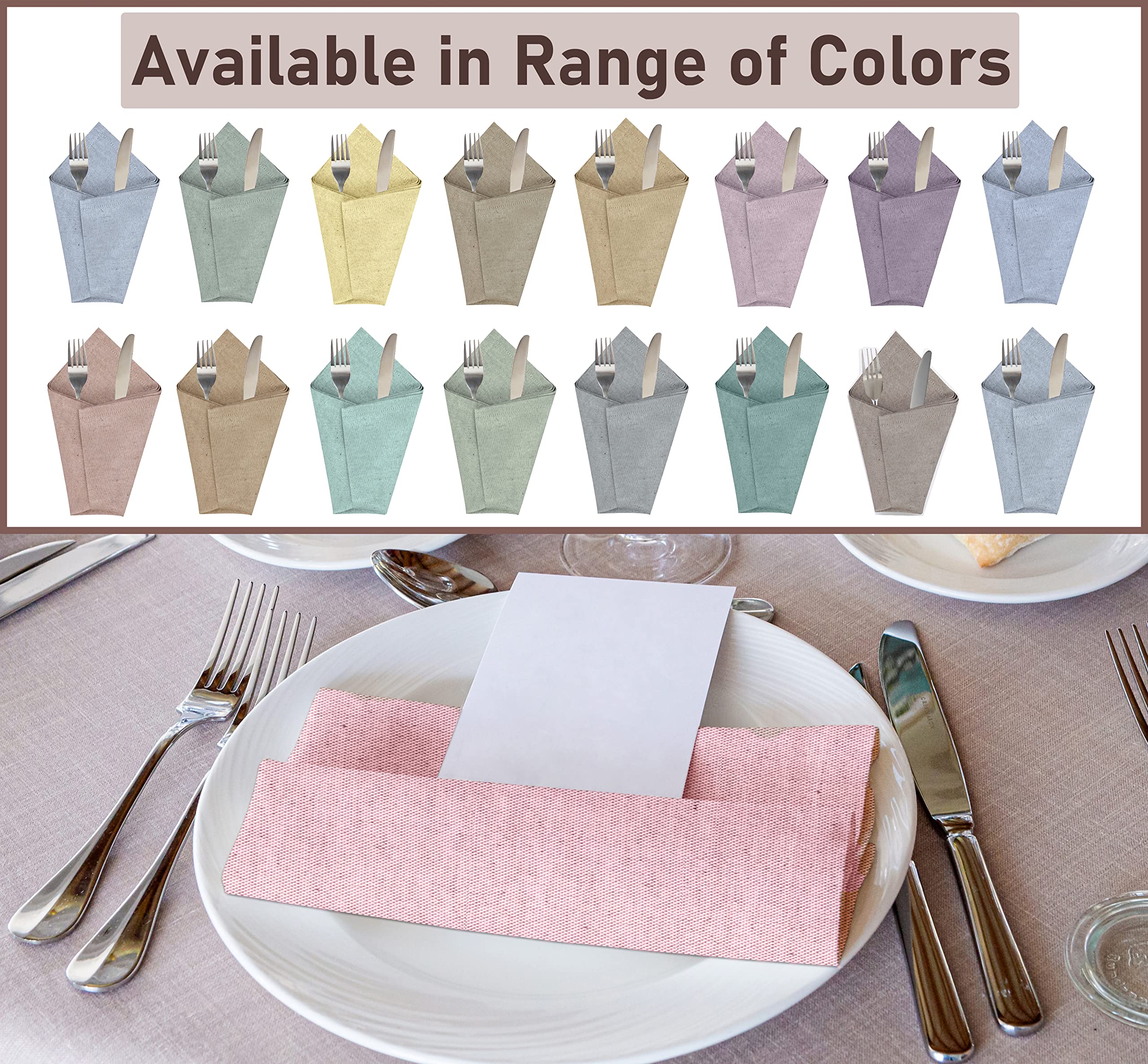 RUVANTI Juego de 12 servilletas de tela reutilizables de 18 x 18 pulgadas, lavables, suaves y duraderas, servilletas de mesa de tela de polialgodón para fiestas, Navidad, Acción de Gracias, bodas,
