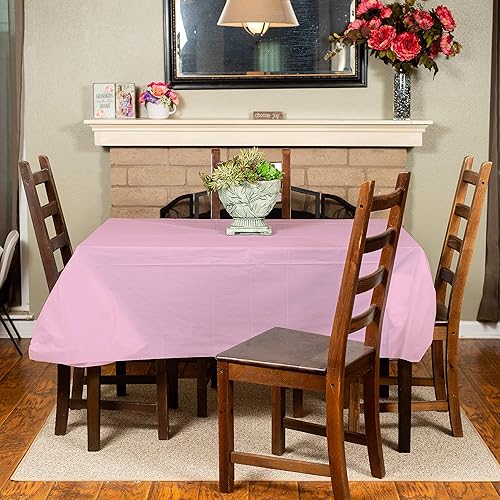 Miniatura 4 de Paquete de 6 manteles de plástico desechables de alta calidad de 54 x 108 pulgadas, manteles de plástico para fiestas, manteles desechables para