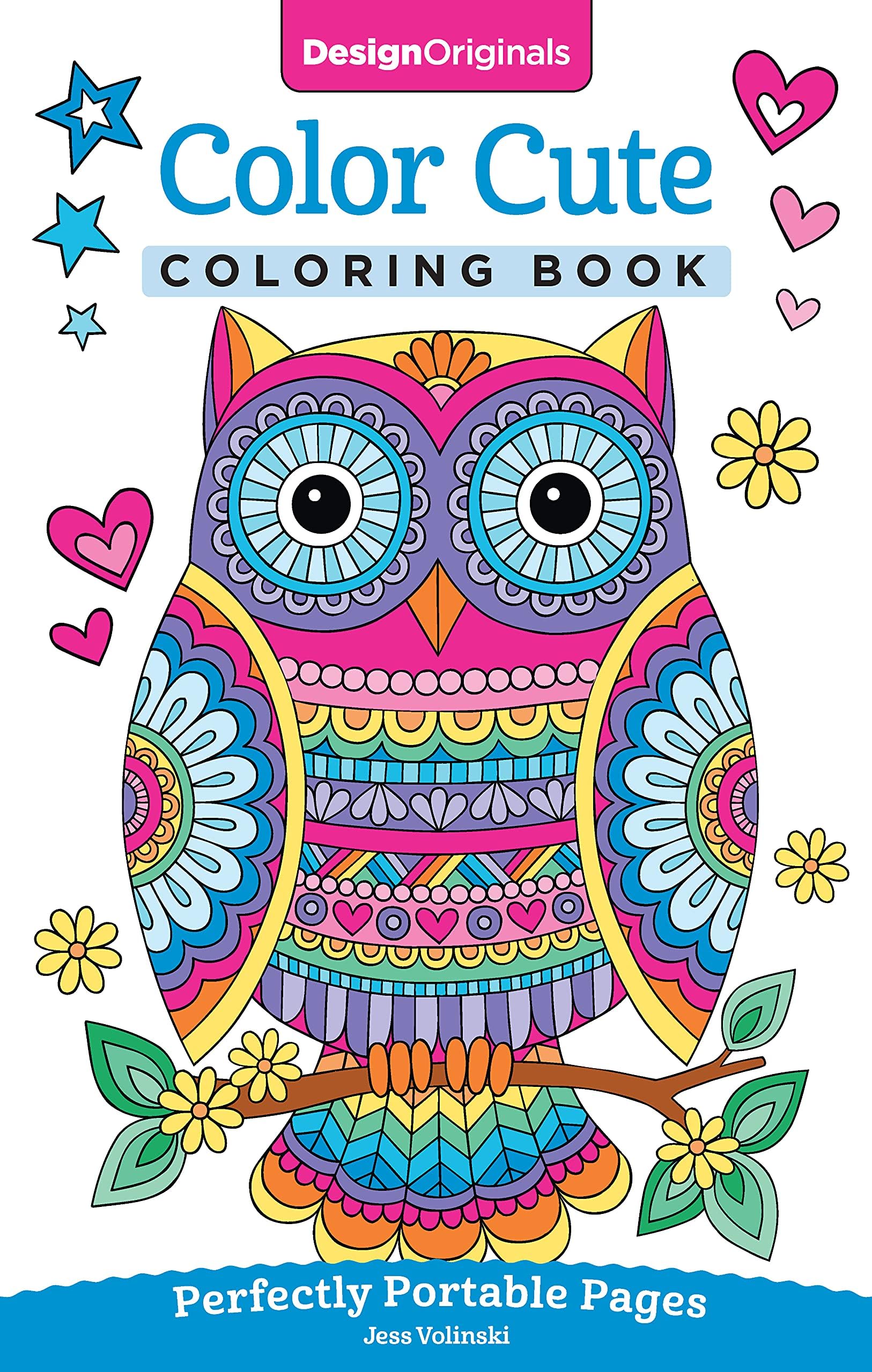 Color Cute Coloring Book: Perfectly Portable Pages (Design Originals) Pocket-Sized 5x8 Travel Coloring Book with Extra-Thick One-Sided Perforated Pages for Relaxing Art Anywhere