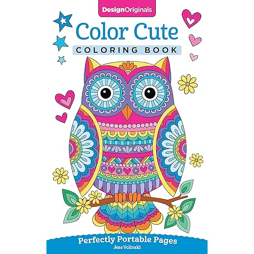 Color Cute Coloring Book: Perfectly Portable Pages (On-the-Go Coloring Book) (Design Originals) Extra-Thick High-Quality Perforated Pages; Convenient 5x8 Size is Perfect to Take Along Wherever You Go
