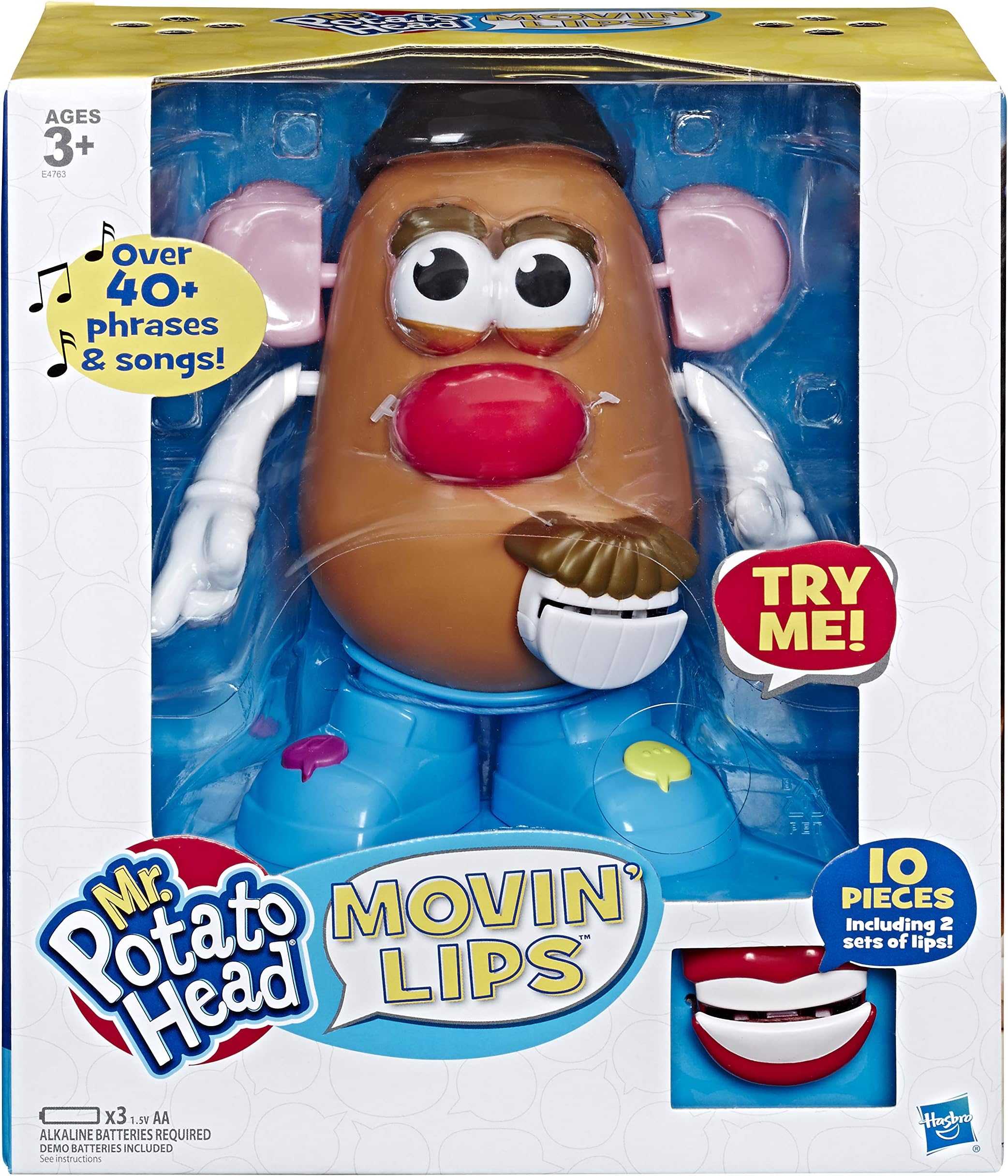 Playskool Mr. Potato Head Movin' Lips Electronic Interactive Talking Toy for Kids Ages 3 & Up