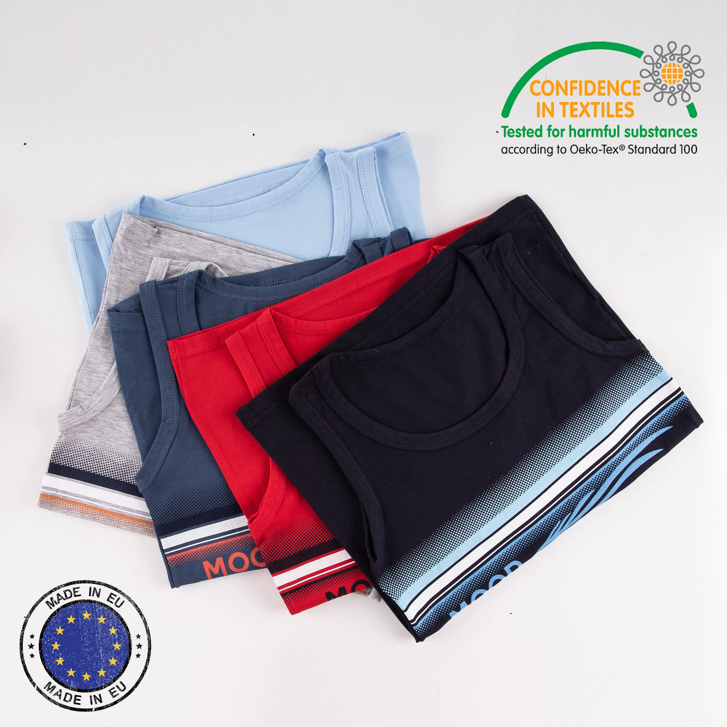 LOREZA ® 5 Débardeur Maillot de Corps sous-vêtements pour garçons en Coton - Tailles 2 à 15 Ans