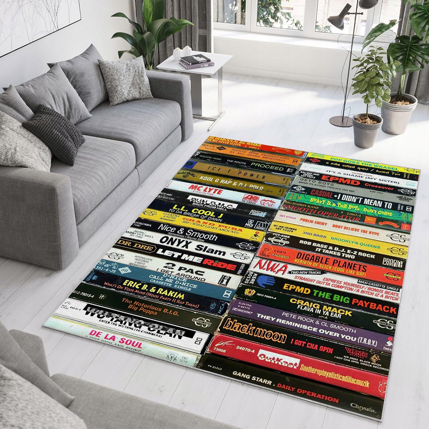 Lazun Hip Hop Old School Area Rug - Area Rug for Home Décor, Soft, Non-Slip, Durable for Kid's Room, Living Room, Bed Room (96 * 60 Inches)
