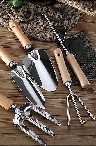 Miniatura 6 de Juego de herramientas manuales de jardinería, 9 piezas de herramientas de jardín con bolsa de almacenamiento de nailon, tijeras de podar,