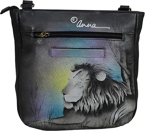 Vista 2 de Anna by Anuschka Bandolera mediana de cuero genuino para mujer Obra de arte original pintada
