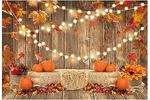 Funnytree Thanksgiving Backdrop Fall Harvest Wooden Photography Background