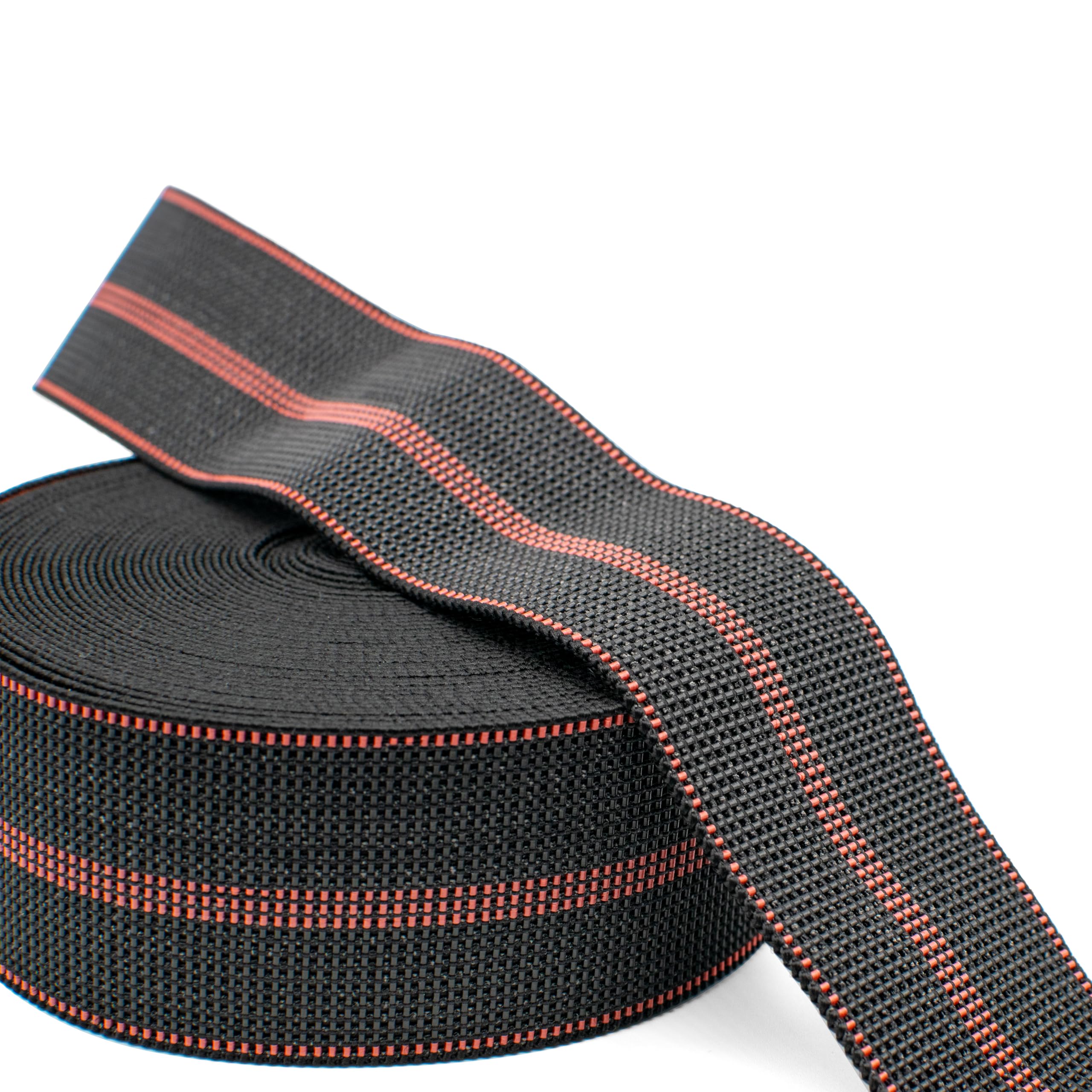 H-Bolt Black 32Ft Premium Heavy-Duty Elastic Webbing Straps For Sofa And Chair Repair, Durable Stretchy Upholstery Roll With High-Tensile Strength And Reinforced Edges (32Ft Webbing Pro)