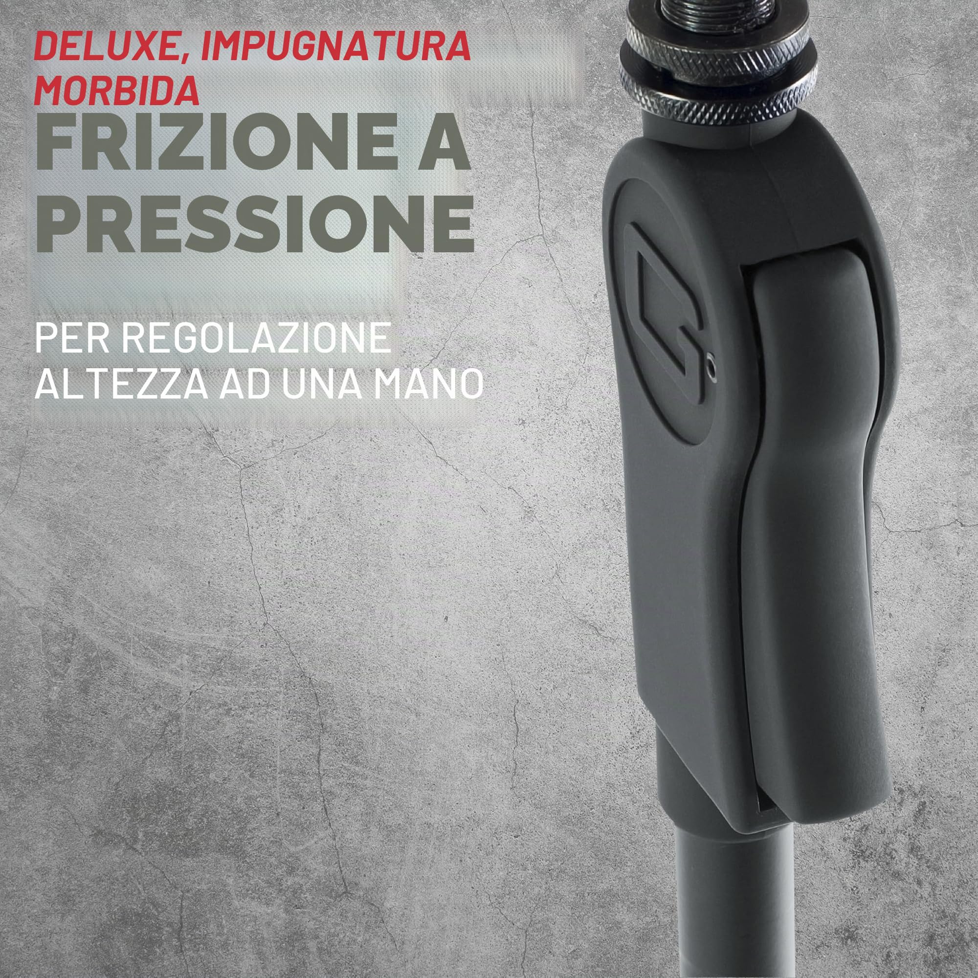 GATOR FRAMEWORKS - Supporto Microfono Deluxe con Base Ponderata da 12" e Regolazione Altezza a Una Mano (GFW-MIC-1201)