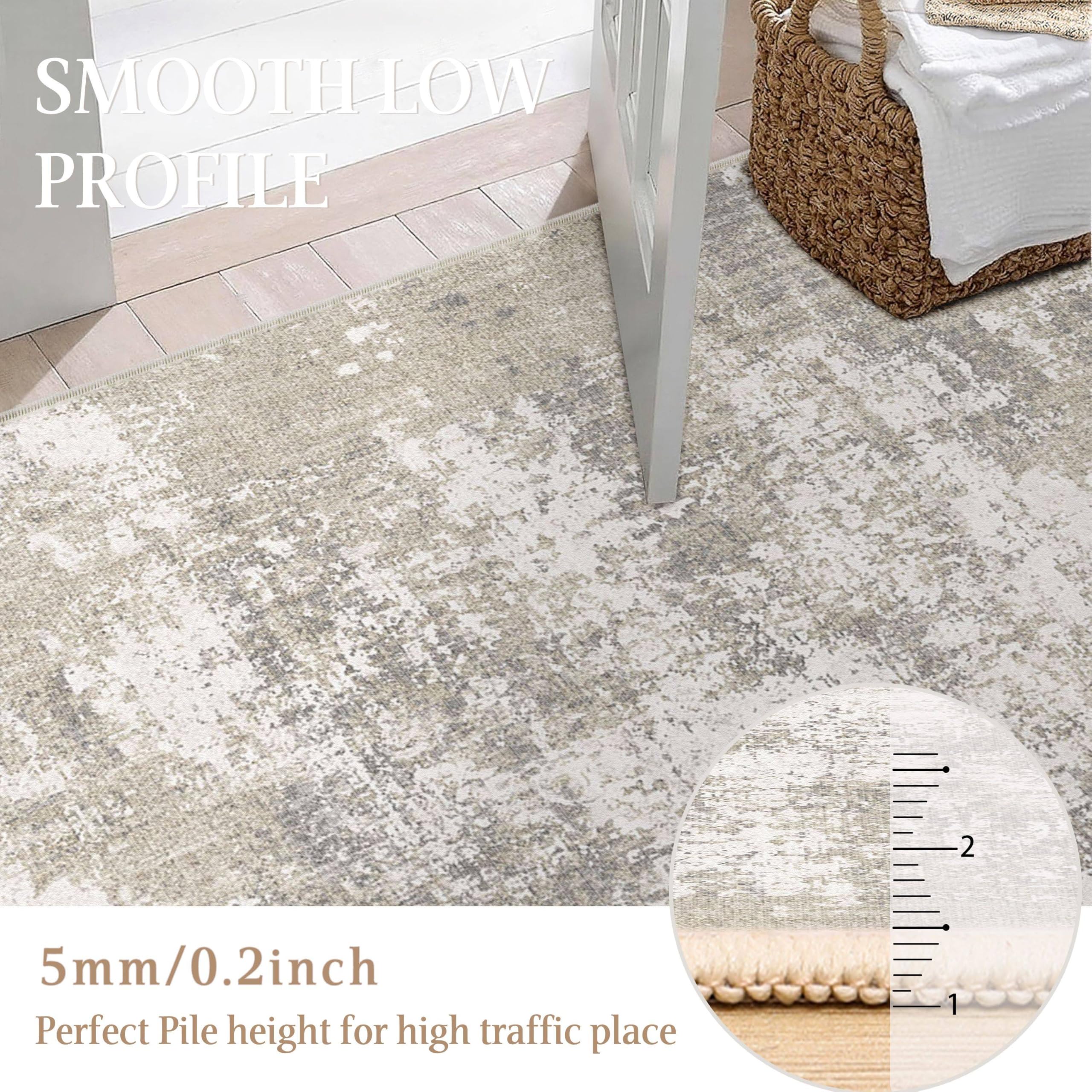 Amazon.com: PureCozy Modern Abstract Beige Gray Area Rug 2x3