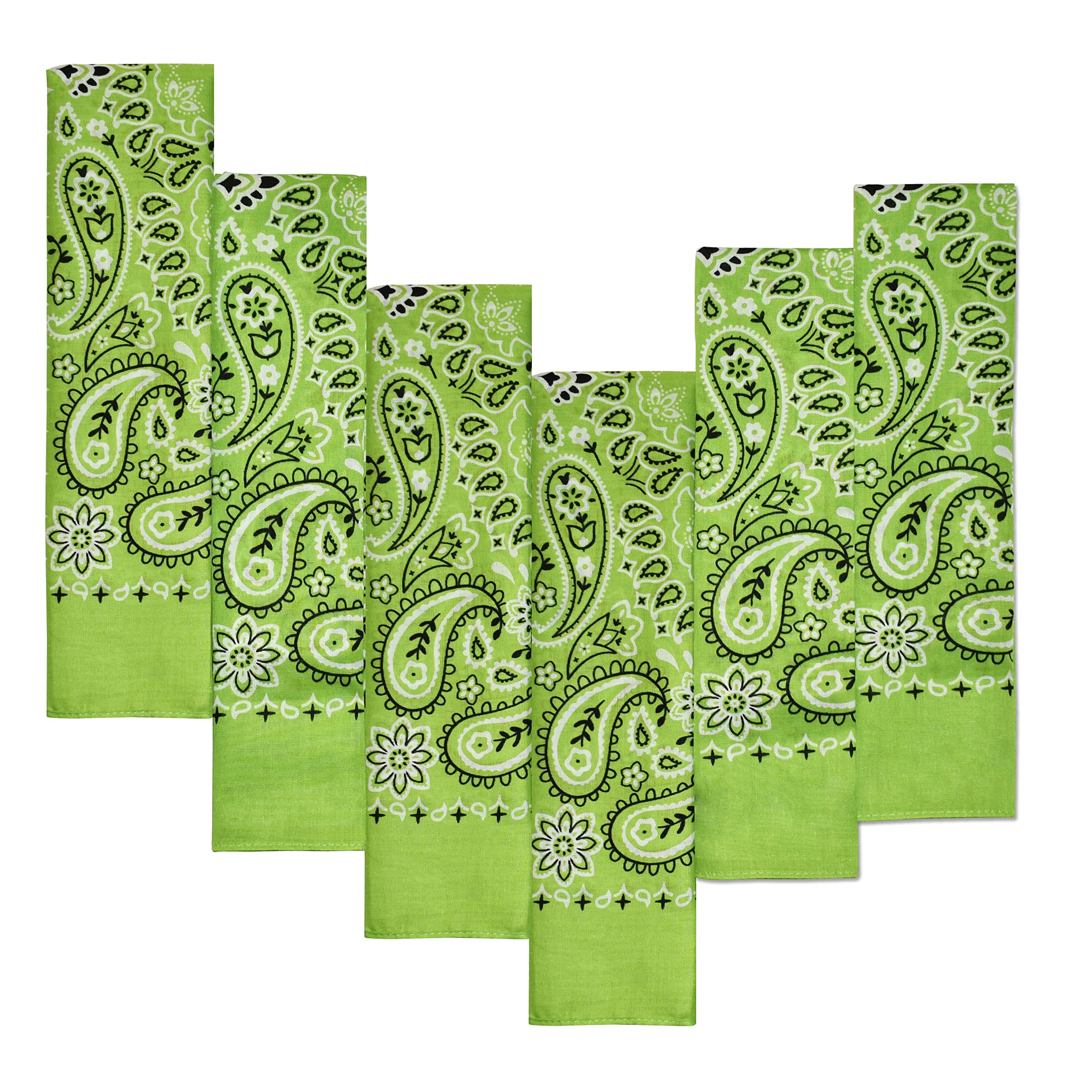 Every-ville Cotton Bandana Handkerchief for Men &amp; Women, 6 Pack
