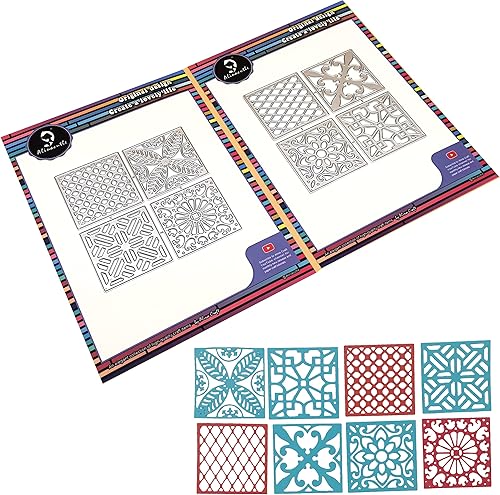 Alinacutle 8 piezas troqueladas cuadradas de metal, troqueladas de metal para manualidades, troqueles de corte para álbumes de recortes, plantilla