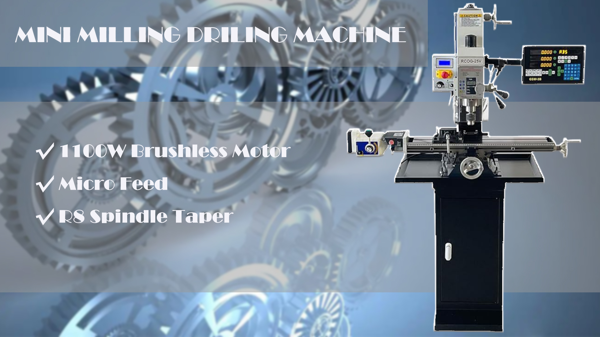 HayWHNKN Mini Milling Drilling Machine R8 Benchtop Mirco-Feed