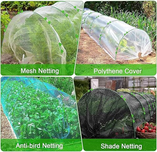 Miniatura 6 de Fercery 17 pulgadas, 36 paquetes, largo aproximadamente 52 pies, diámetro  0.256 in poste de tienda, reemplazo, túnel de cultivo de plantas, postes