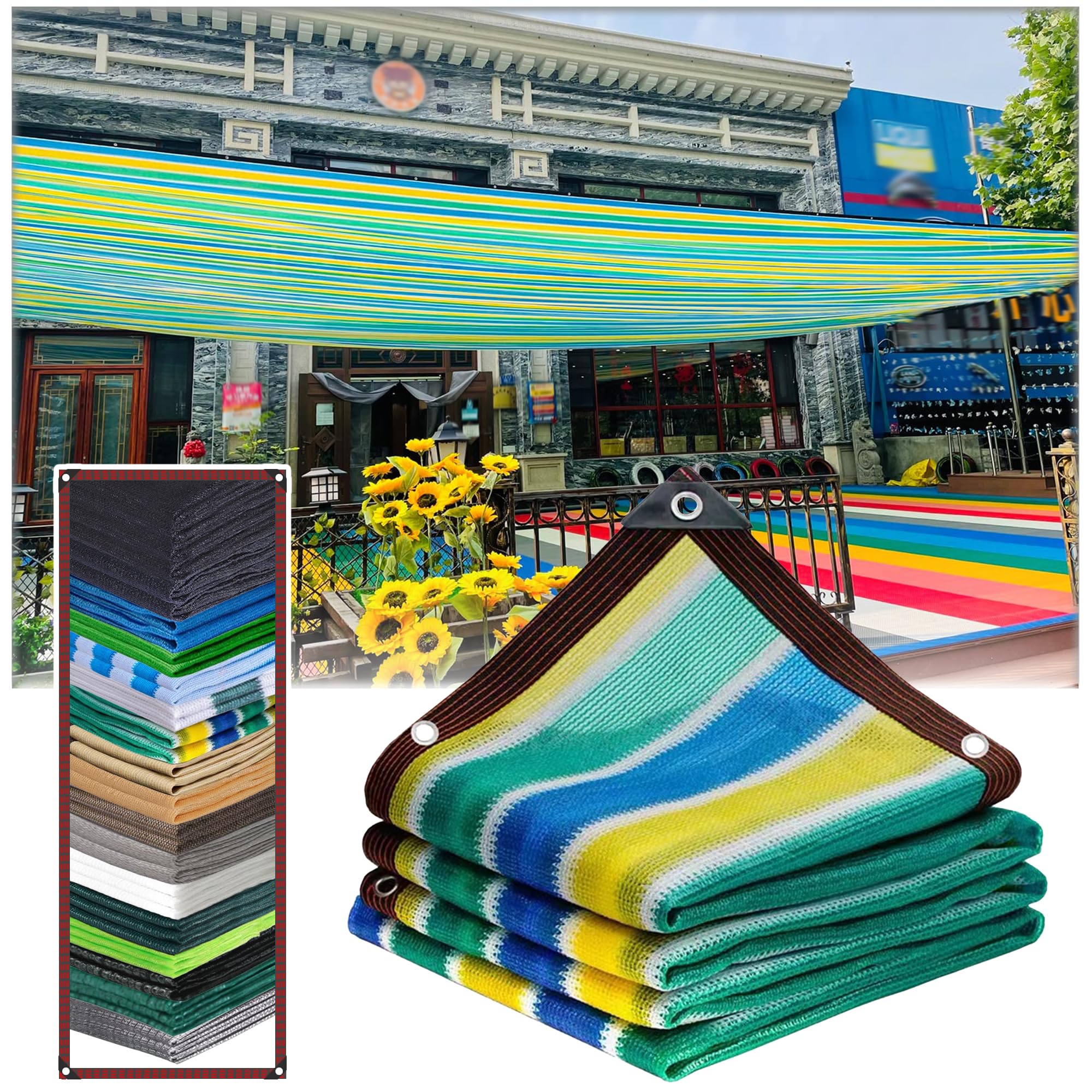 KLGFBDC Outdoor Shade Sail with Grommets 90% UV Protection for Garden Greenhouse Pergola and Plant Coverage 6x21m (Color)