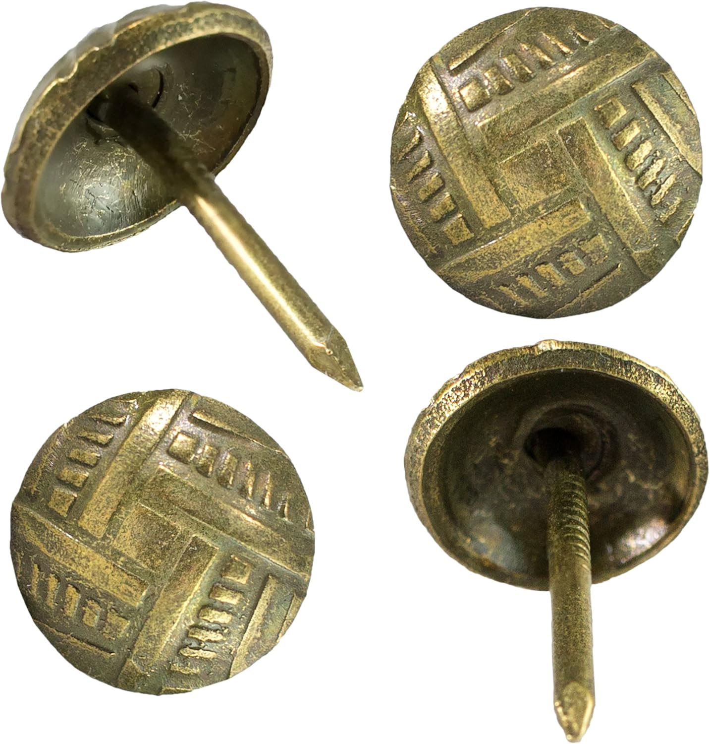 Decotacks® Woven Upholstery Nails/Tacks, 7/16" - 100 Pcs [Antique Brass Finish] DX5511AB