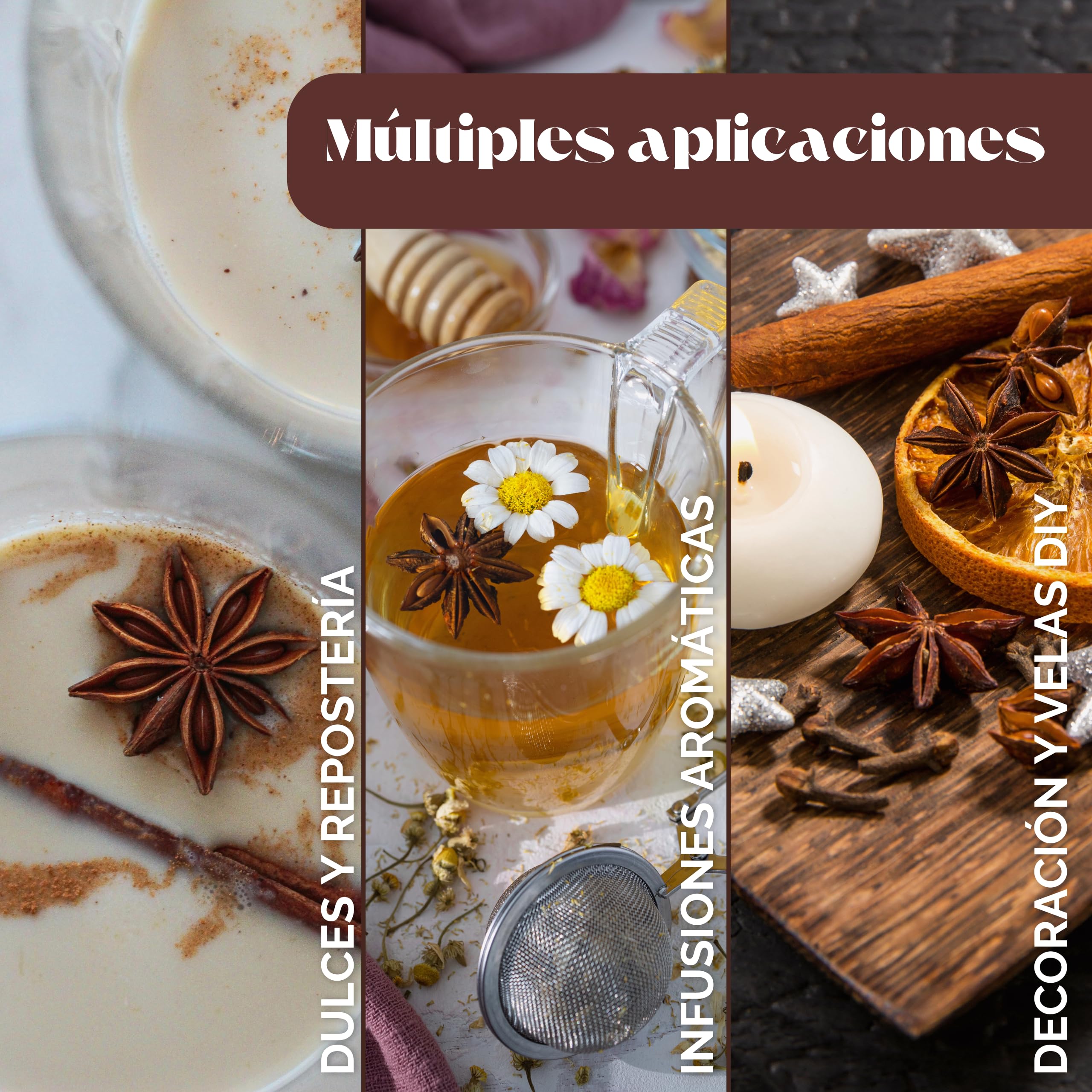 Anís Estrellado Entero 1kg – Para Infusiones, Especias, Postres o Tés Aromáticos – Suave Aroma Dulce y Ligeramente Picante - Natural y a Granel – Múltiples Usos: Decoración, Velas DIY, Jabones