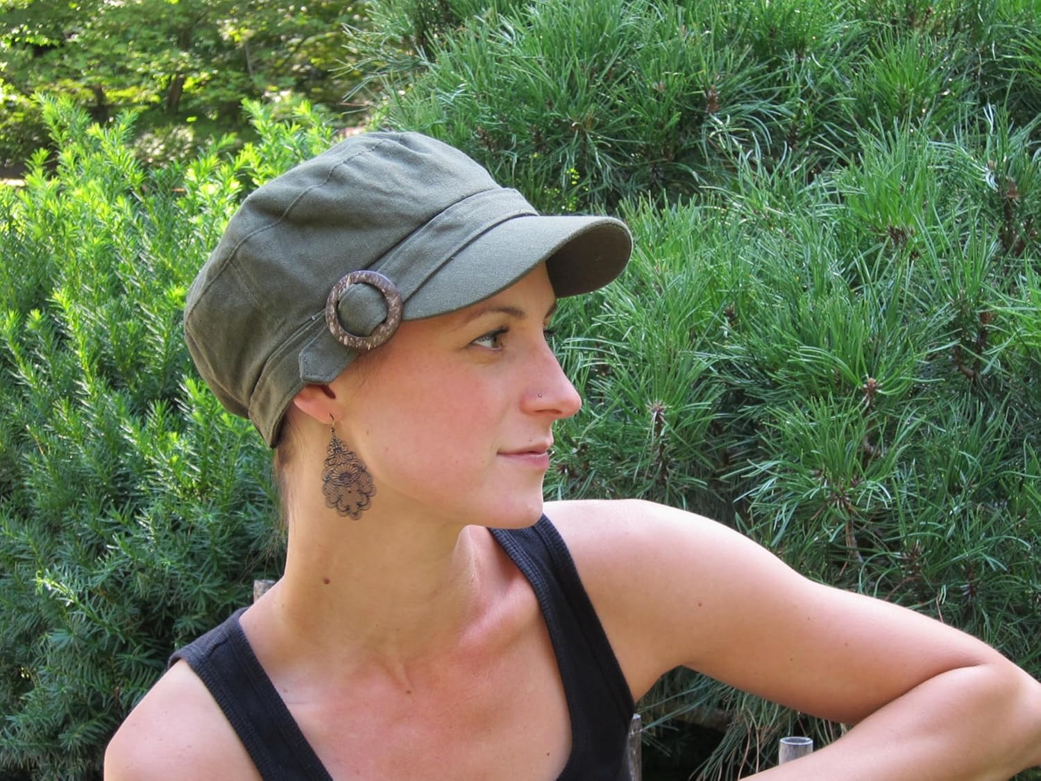 Hats Scarves & More Womens Chemo Newsboy Cadet Hat Full Coverage Cancer Cap for Petite Heads Blocks Sun 50+ UPF - Image 5