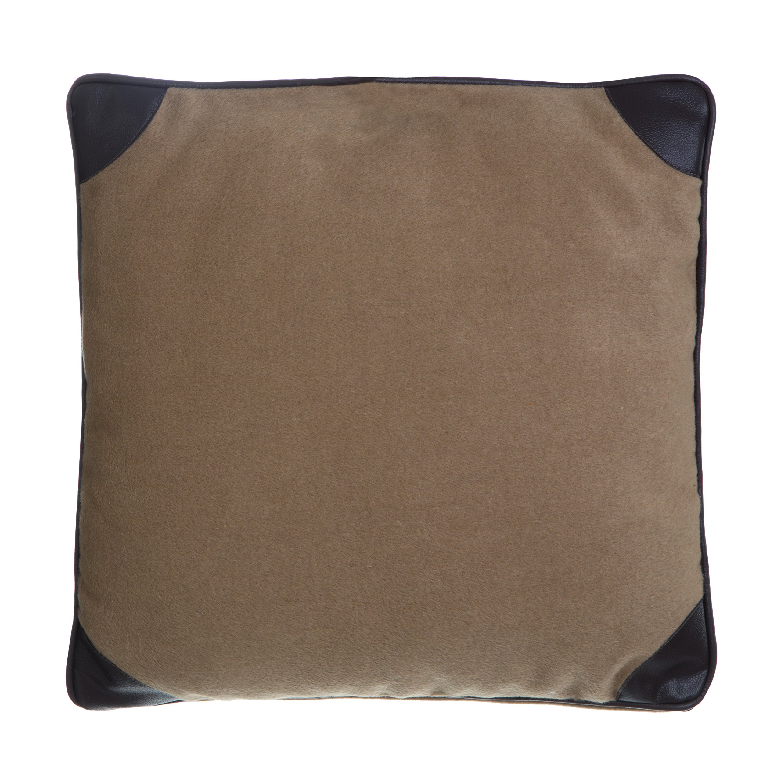 Heritage Leather Effect Texture Cushion - Brown