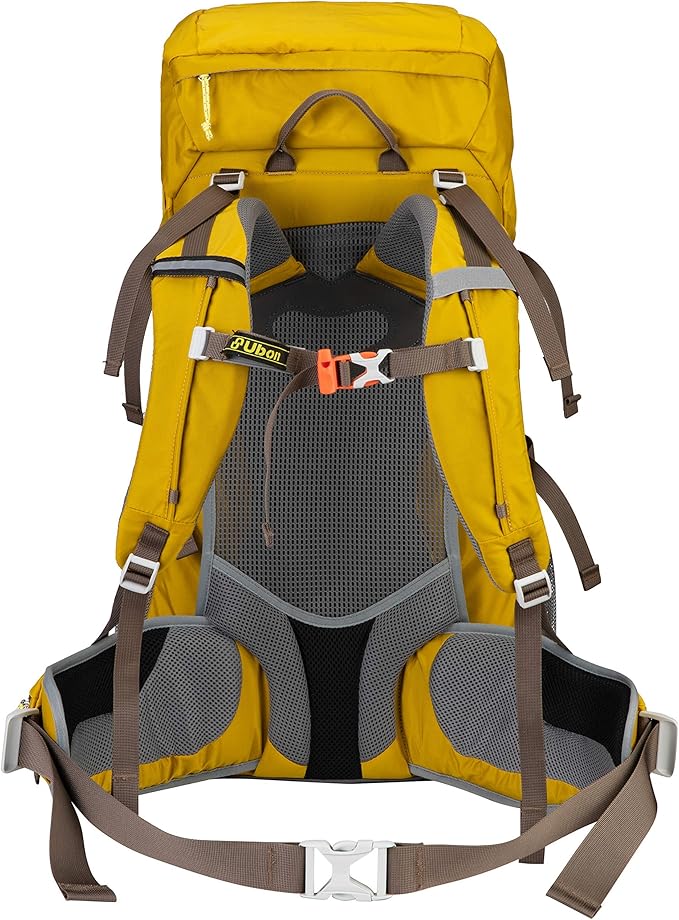 yellow hiking backpack