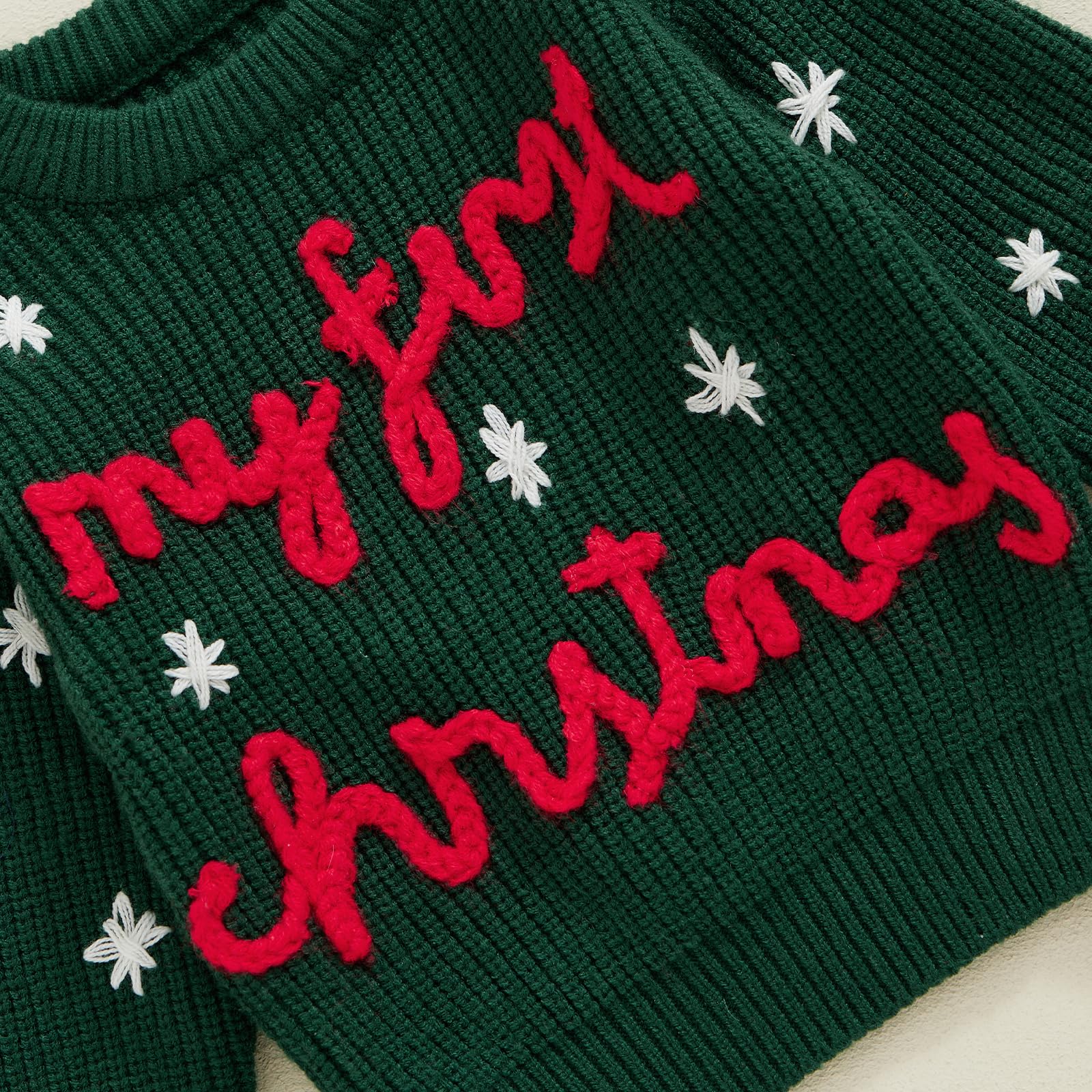 Geagodelia Maglione di Natale per Neonato Bambino Unisex Maglieria Natalizia a Maniche Lunghe in Cotone con Ricamo Regalo Bimbo Natale